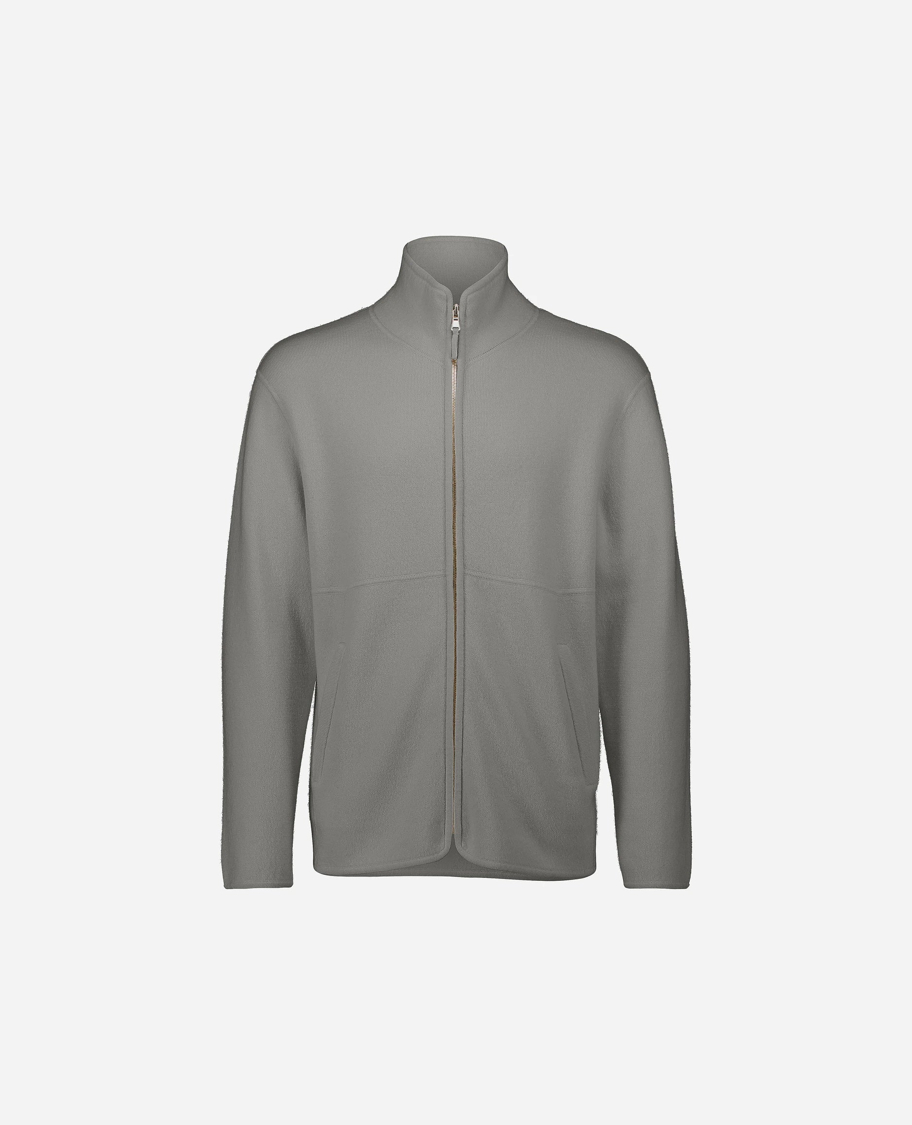 252-37612-82_3 - Allude - 30% Cashmere 70% Wolle Active Grau Herren Jacket Langarm Lockerer Schnitt mittelschwerer Strick SAPG::252-37612 Spring/Summer 2025 Woll-Mischung