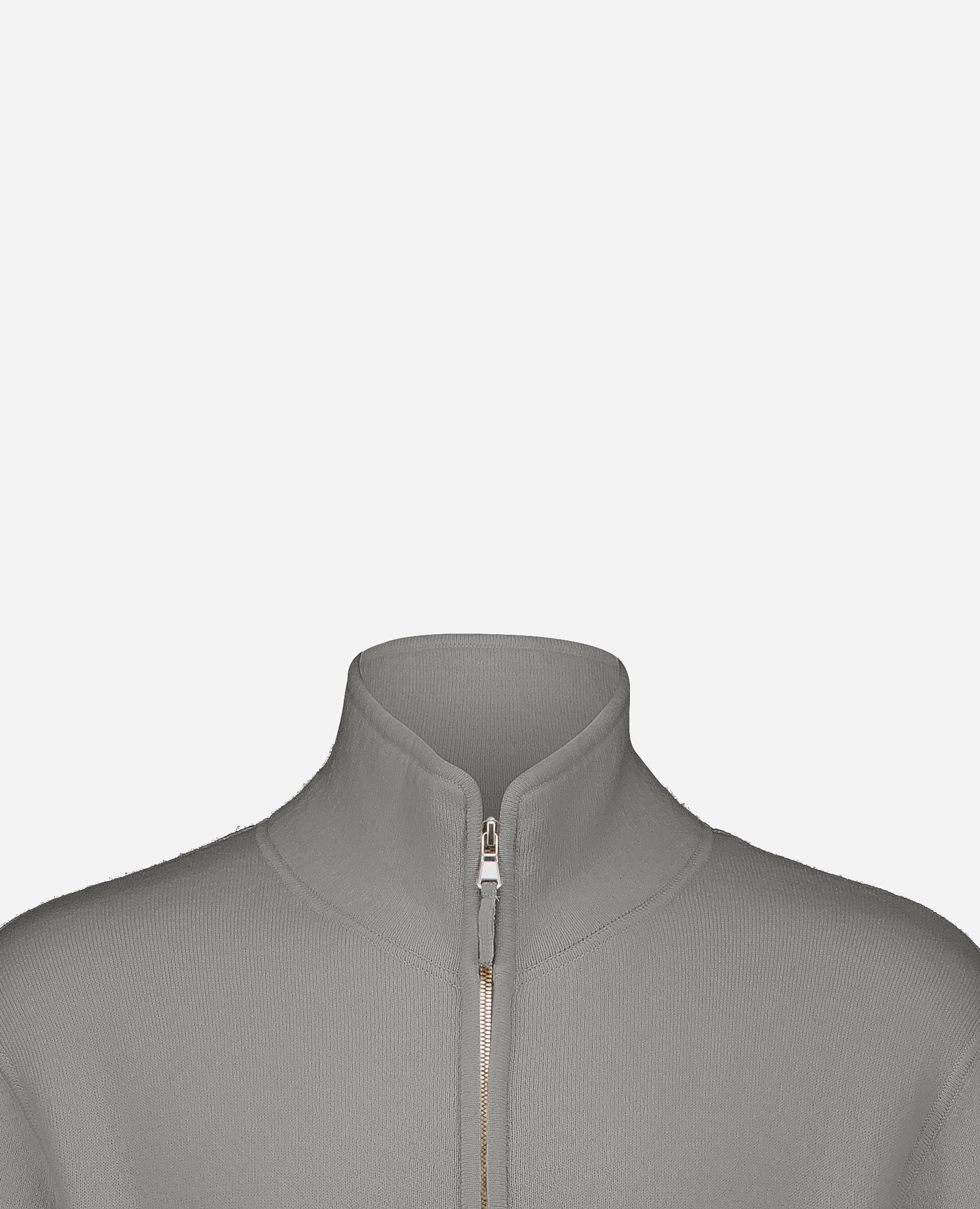 252-37612-82_40 - Allude - 30% Cashmere 70% Wolle Active Grau Herren Jacket Langarm Lockerer Schnitt mittelschwerer Strick SAPG::252-37612 Spring/Summer 2025 Woll-Mischung