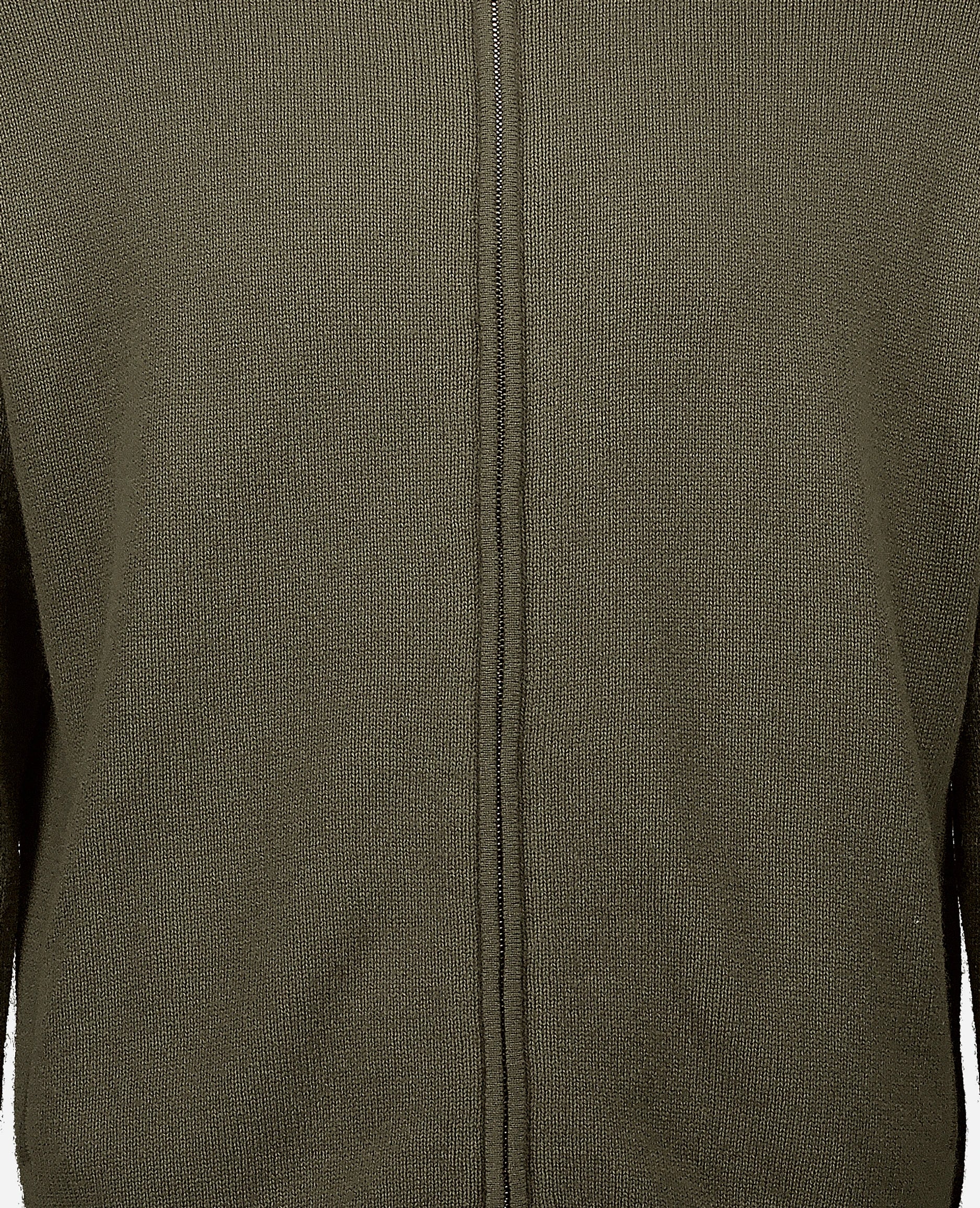 252-37621-38_41 - Allude - 30% Cashmere 70% Wolle Active Allude x Eisbach Herren Khaki Langarm Lockerer Schnitt mittelschwerer Strick Reißverschluss SAPG::252-37621 Spring/Summer 2025 Strickjacke Woll-Mischung