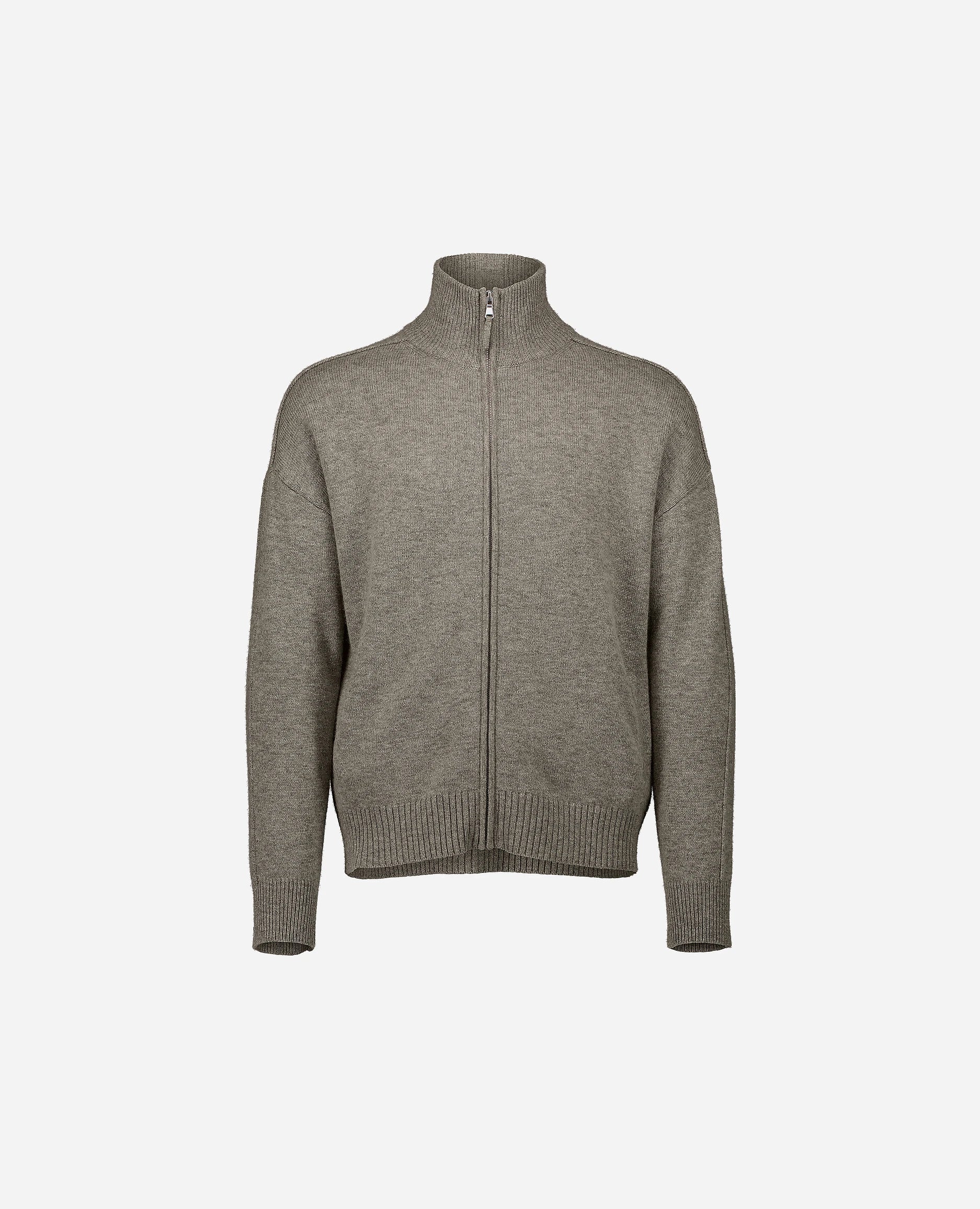 252-37621-83_3 - Allude - 30% Cashmere 70% Wolle Active Allude x Eisbach Grau Herren Langarm Lockerer Schnitt mittelschwerer Strick Reißverschluss SAPG::252-37621 Spring/Summer 2025 Strickjacke Woll-Mischung