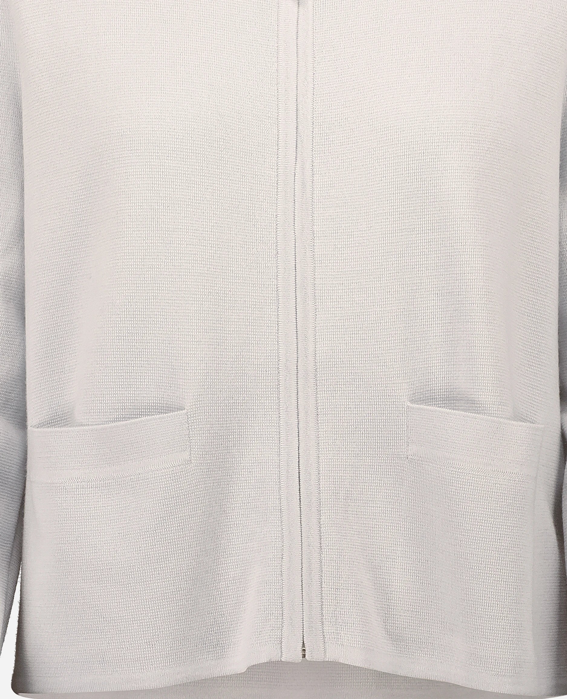 252-64040-440_41 - Allude - 100% Wolle (Merino) Active Damen Gerade Passform Langarm mittelschwerer Strick Reißverschluss SAPG::252-64040 Spring/Summer 2025 Strickjacke Weiß Wolle