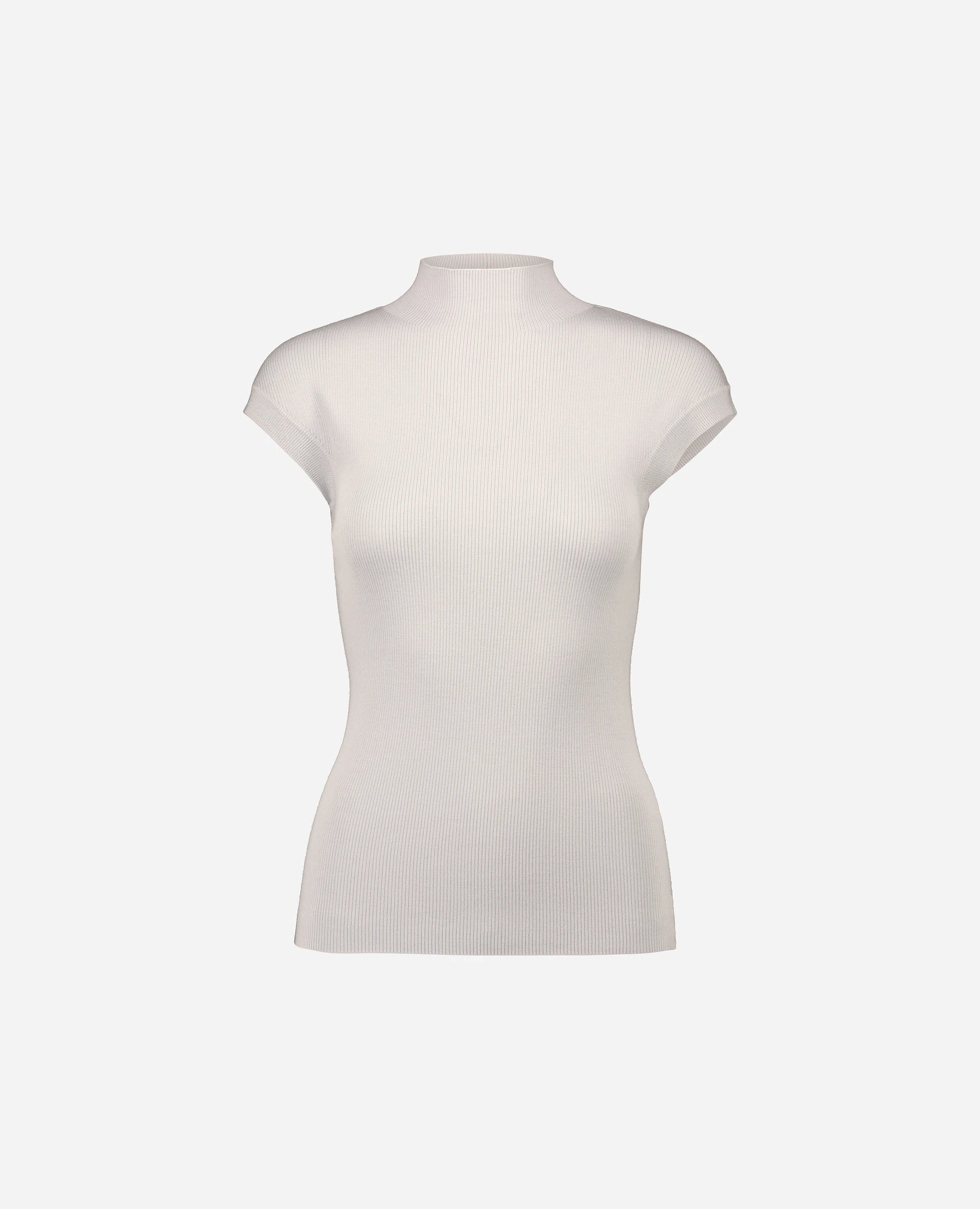 252-64065-440_3 - Allude - 100% Wolle (Merino) Active Allude x Eisbach Damen Enger Schnitt Feinstrick SAPG::252-64065 Spring/Summer 2025 Stehkragen Top Weiß Wolle