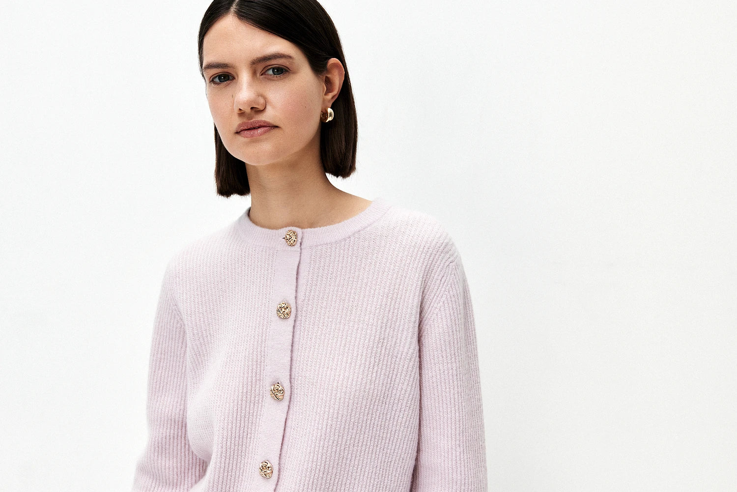 252-77010-60_10 - Allude - 25% Seide 75% Cashmere Active Cashmere-Mischung Damen Gerade Passform Langarm mittelschwerer Strick Rose Rundhals SAPG::252-77010 Spring/Summer 2025 Strickjacke