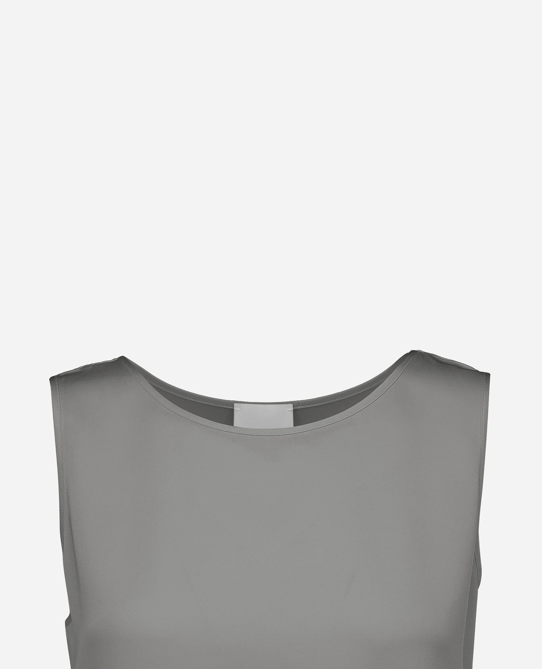 252-84002-82_40 - Allude - 7% Elastan 93% Seide Active Damen Gerade Passform Grau Rundhals SAPG::252-84002 Seide Spring/Summer 2025 Top