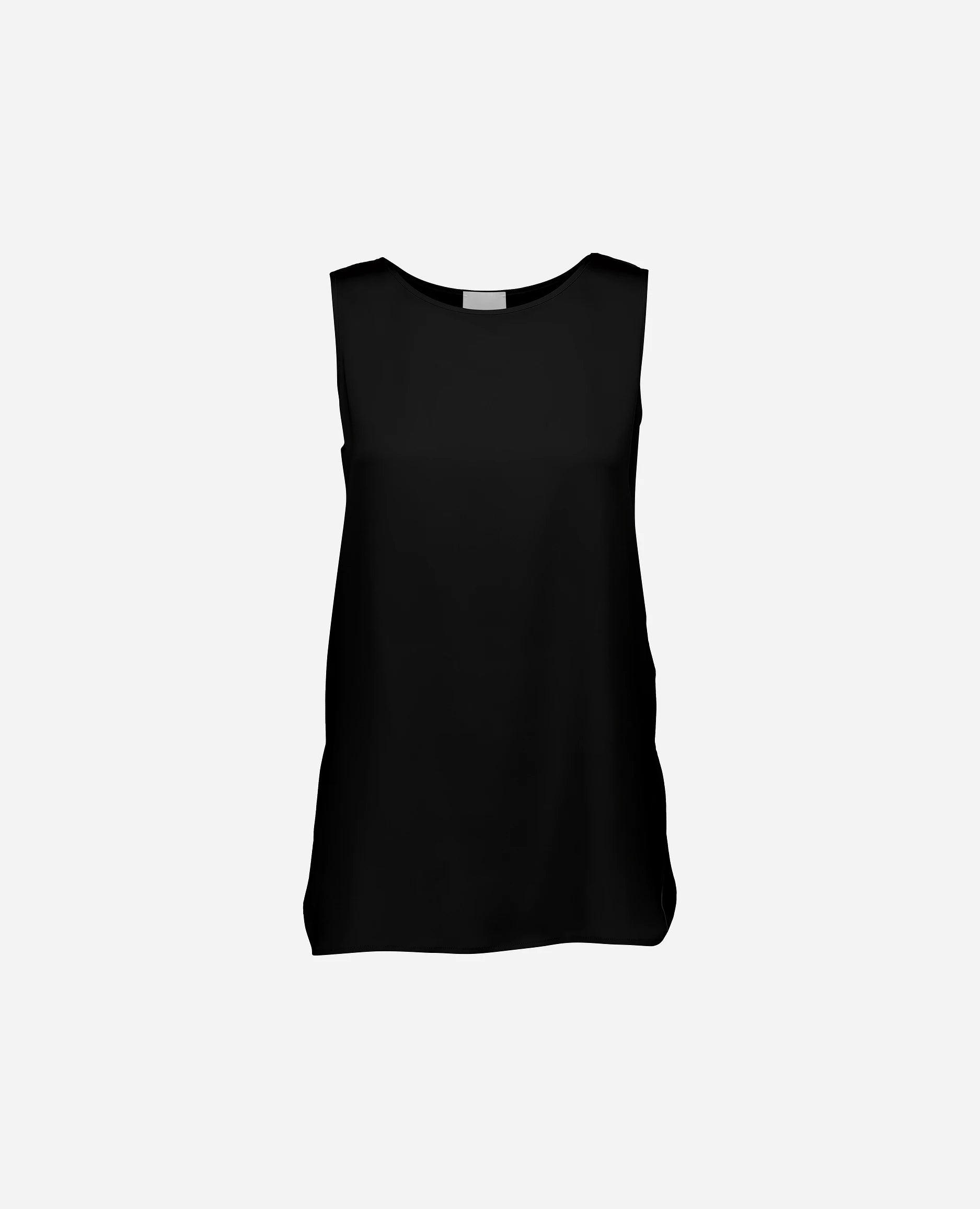 252-84002-90_3 - Allude - 7% Elastan 93% Seide Active Damen Gerade Passform Rundhals SAPG::252-84002 Schwarz Seide Spring/Summer 2025 Top