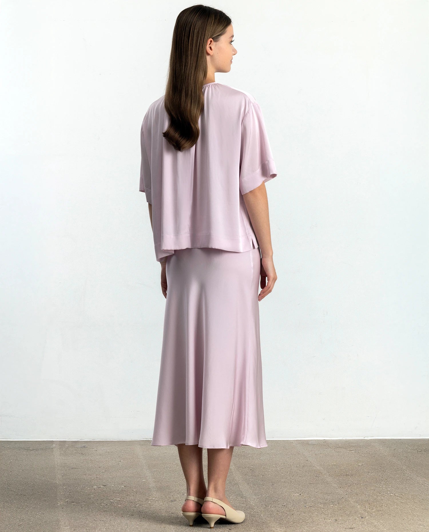 252-84012-60_21 - Allude - 7% Elastan 93% Seide Active Bluse Damen Halbarm Lockerer Schnitt Rose SAPG::252-84012 Seide Spring/Summer 2025