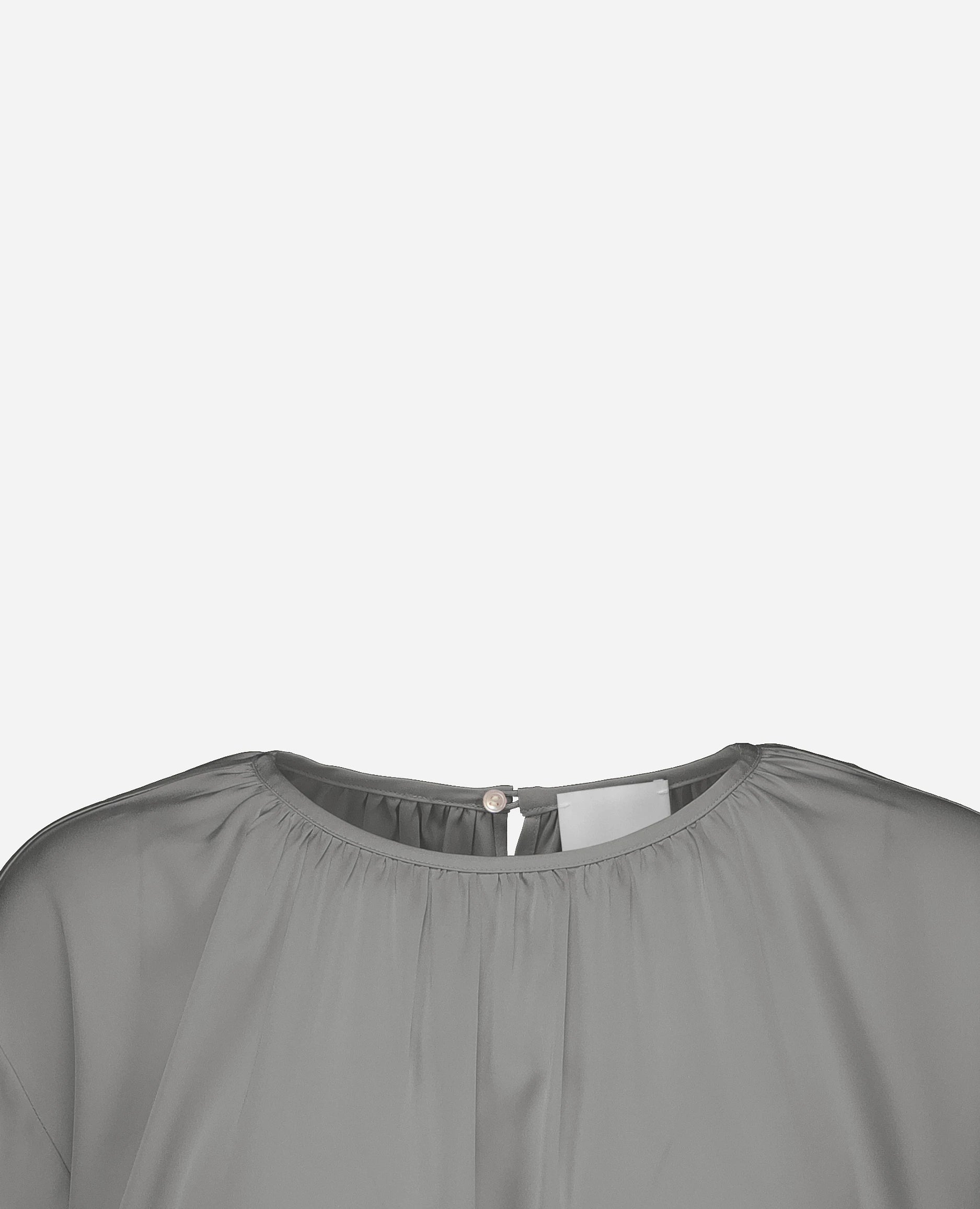 252-84012-82_40 - Allude - 7% Elastan 93% Seide Active Bluse Damen Grau Halbarm Lockerer Schnitt SAPG::252-84012 Seide Spring/Summer 2025