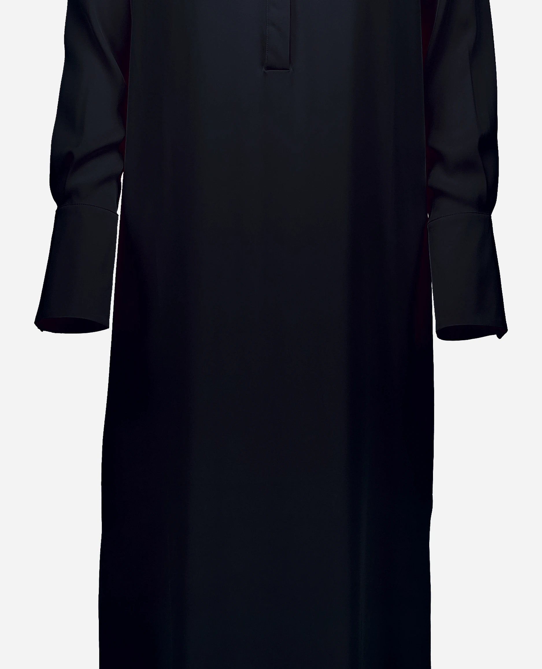 252-84013-14_41 - Allude - 7% Elastan 93% Seide Active Damen Kleid Langarm Lockerer Schnitt Navy SAPG::252-84013 Seide Spring/Summer 2025