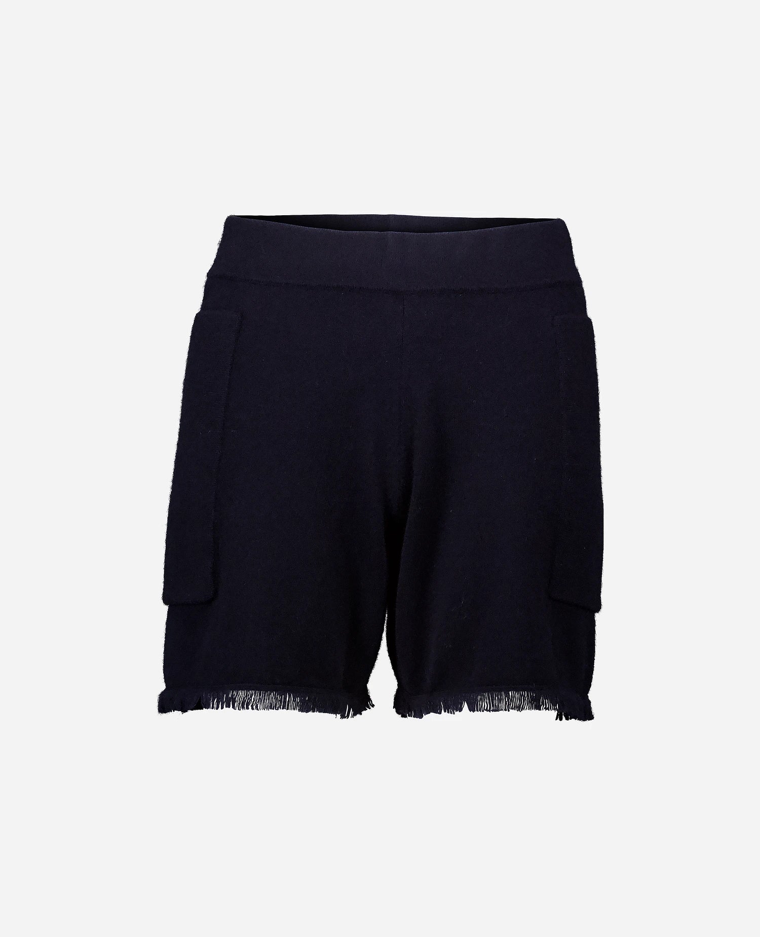253-20042-14_1 - Allude - 0 Active Cashmere Damen Feinstrick Flachstrick High Summer 2025 kurze Hose Navy SAPG::253-20042