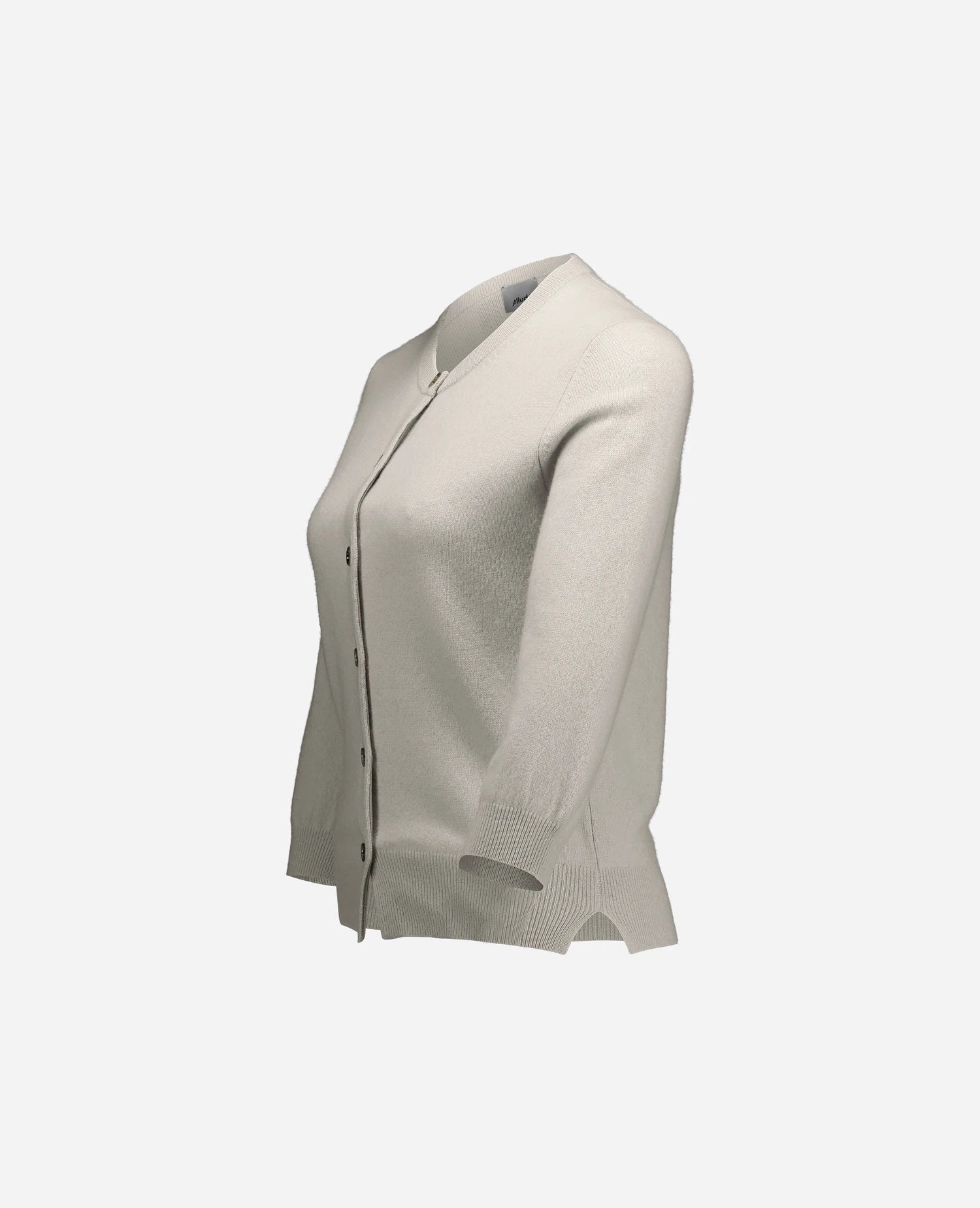 255-11107-80_40 - Allude - 100% Cashmere Active Damen Fall/Winter 2025/2026 Feinstrick Flachstrick Grau NEW Rundhals SAPG::255-11107 Strickjacke Taillierter Schnitt