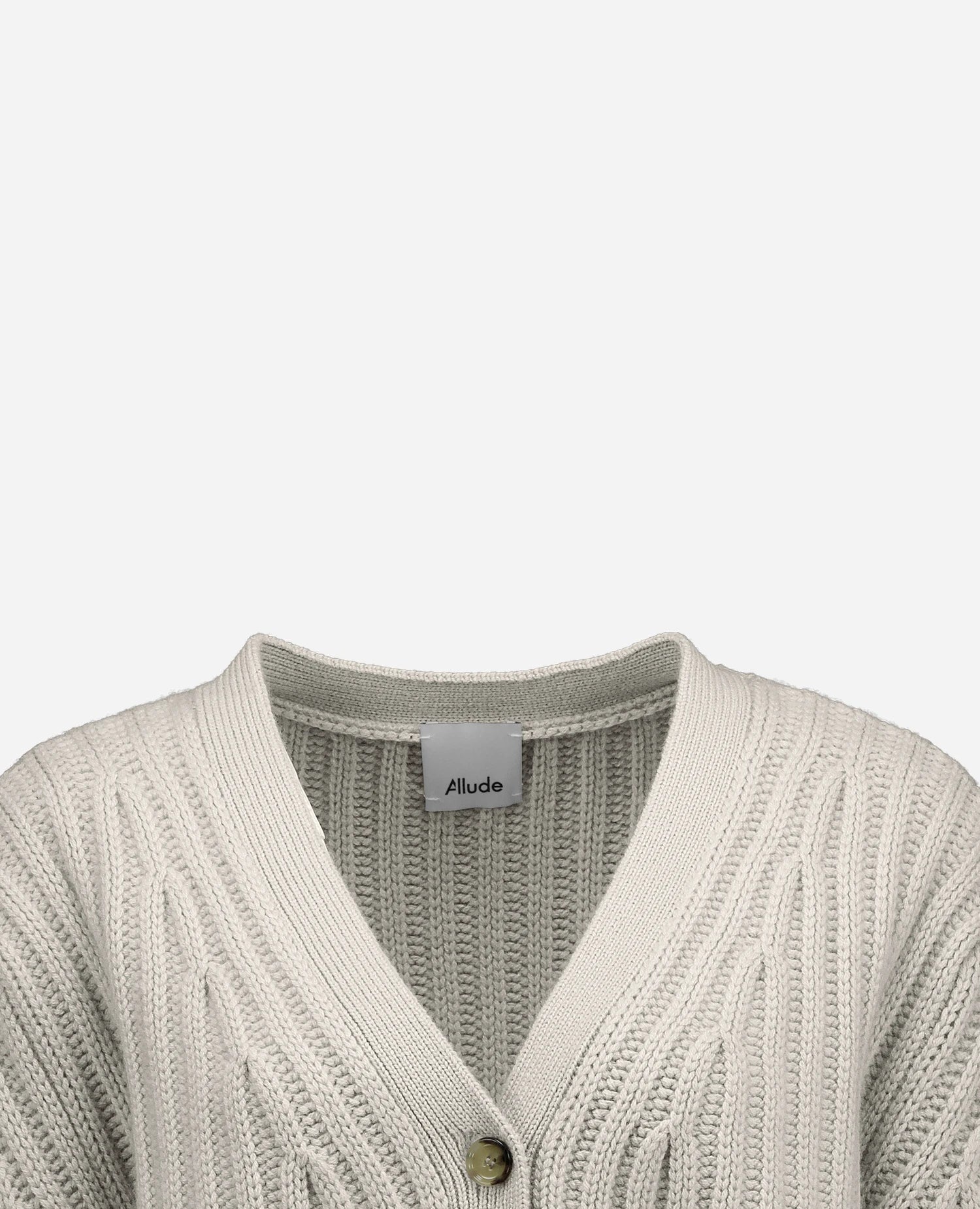 255-11120-80_40_d252a036-46a1-4775-bdc4-b0017d7fa31c - Allude - 100% Cashmere Active Damen Fall/Winter 2025/2026 Grau Grobstrick Lockerer Schnitt NEW Rippenmuster SAPG::255-11120 Strickjacke V-Ausschnitt