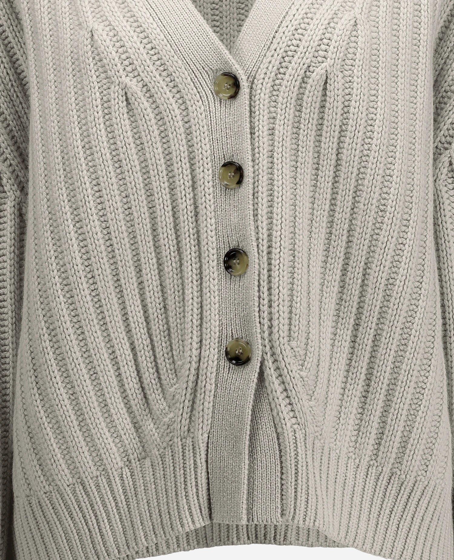 255-11120-80_41_3f8f3858-56f7-473b-993c-dc60b2377325 - Allude - 100% Cashmere Active Damen Fall/Winter 2025/2026 Grau Grobstrick Lockerer Schnitt NEW Rippenmuster SAPG::255-11120 Strickjacke V-Ausschnitt