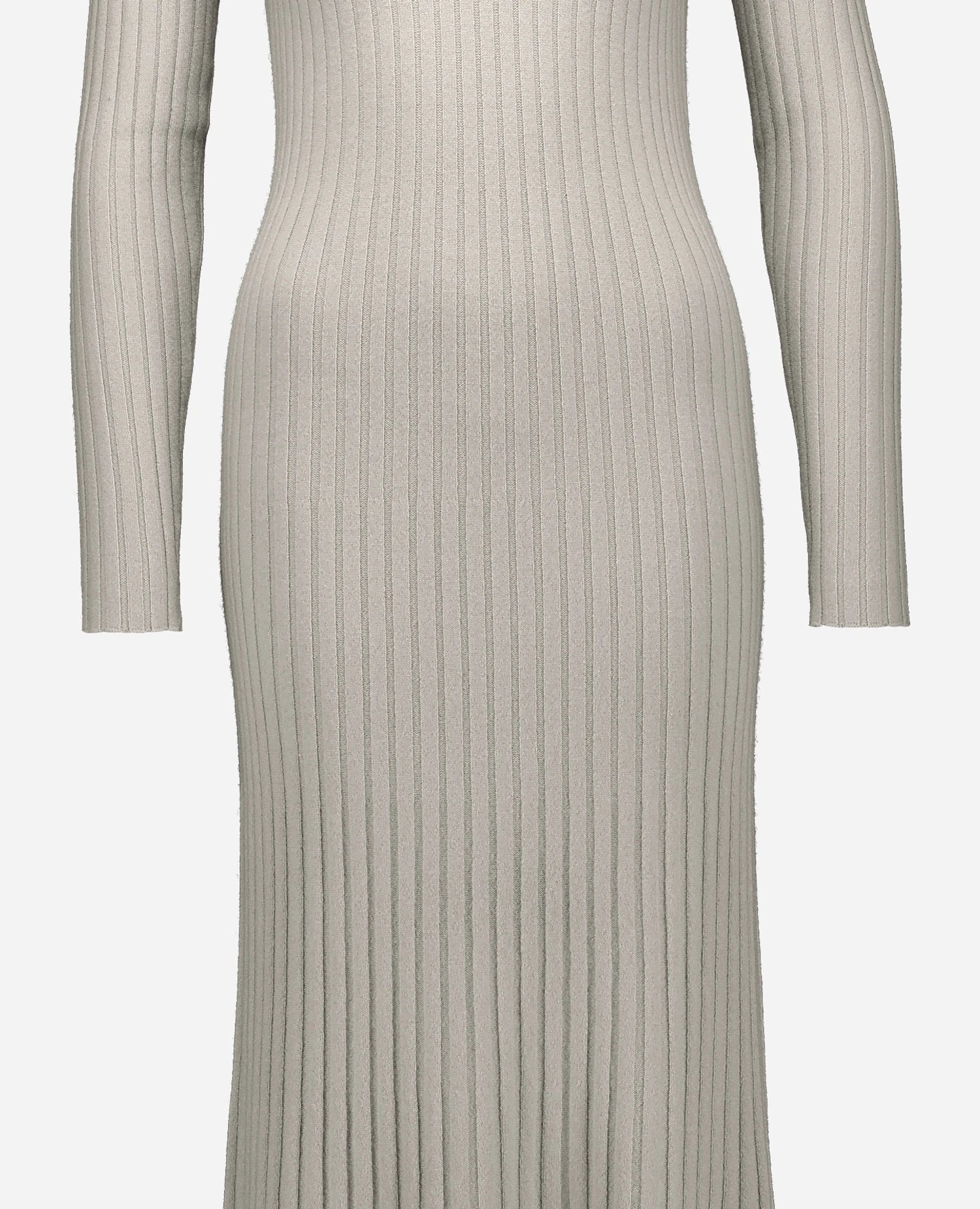 255-11145-80_41 - Allude - 0 100% Cashmere Active Damen Enger Schnitt Fall/Winter 2025/2026 Feinstrick Grau Kleid NEW Rippenmuster SAPG::255-11145