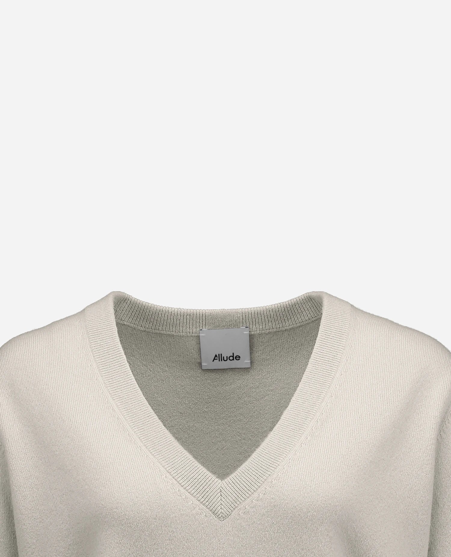 255-11191-80_40 - Allude - 100% Cashmere Active Damen Fall/Winter 2025/2026 Feinstrick Flachstrick Grau Lockerer Schnitt NEW Pullover SAPG::255-11191 V-Ausschnitt