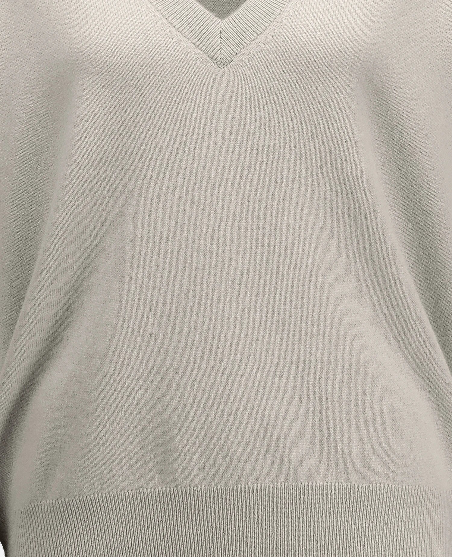255-11191-80_41 - Allude - 100% Cashmere Active Damen Fall/Winter 2025/2026 Feinstrick Flachstrick Grau Lockerer Schnitt NEW Pullover SAPG::255-11191 V-Ausschnitt