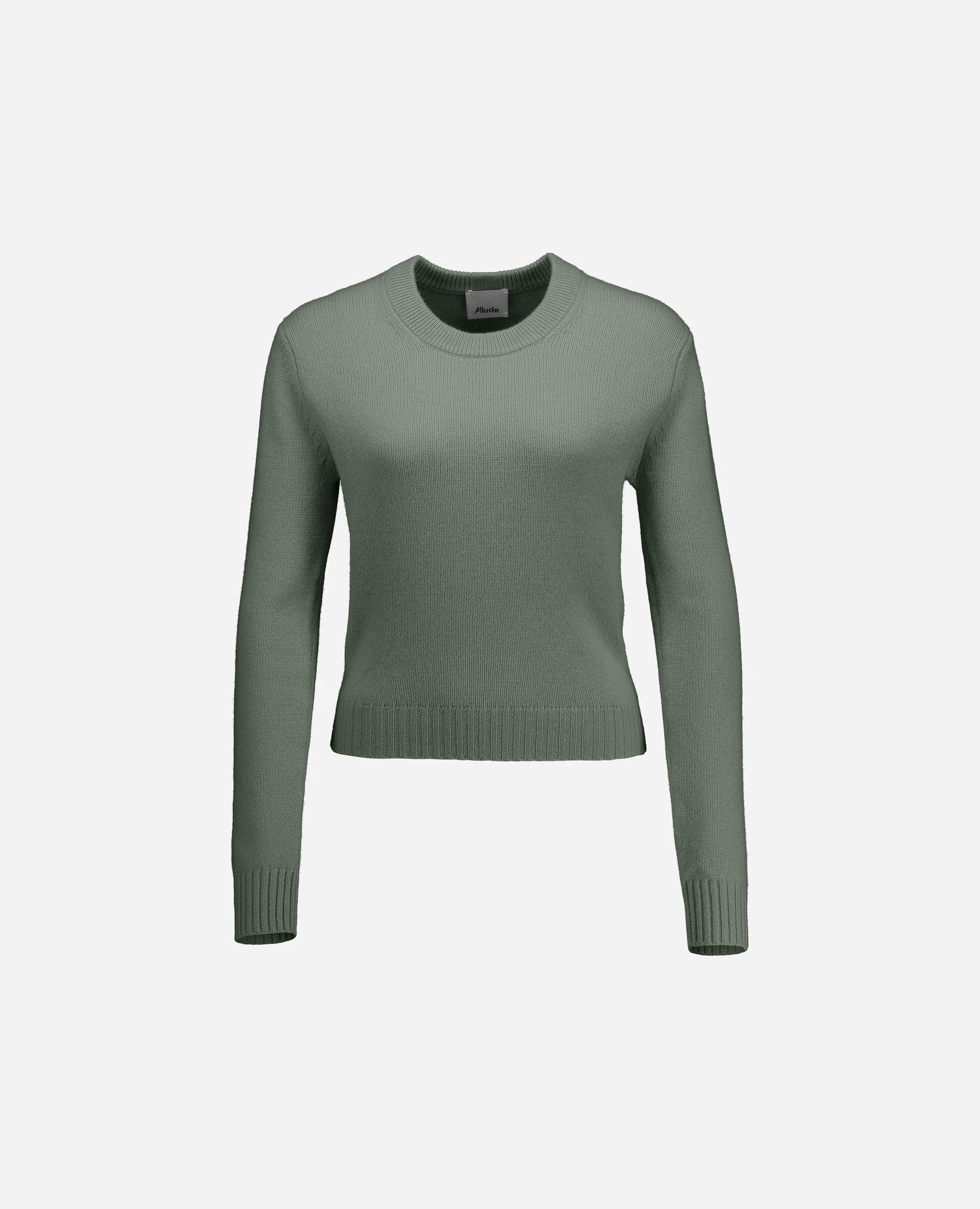255-11204-31_3 - Allude - 100% Cashmere Active Damen Fall/Winter 2025/2026 Flachstrick Gerade Passform Grün mittelschwerer Strick NEW Pullover Rundhals SAPG::255-11204