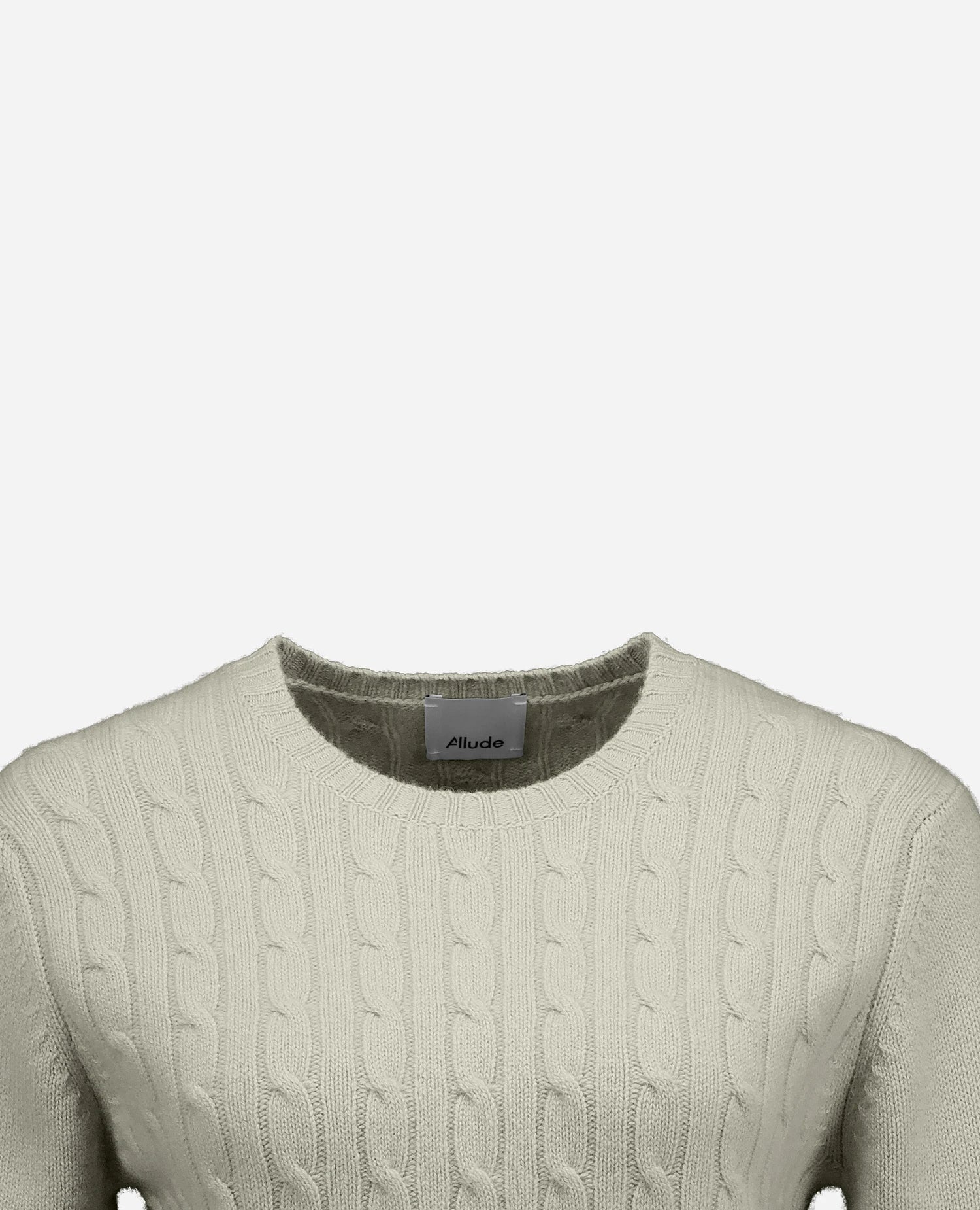 255-11211-82_40 - Allude - 5% Polyurethan 95% Cashmere Active Damen Fall/Winter 2025/2026 Gerade Passform Grau mittelschwerer Strick NEW Pullover Rundhals SAPG::255-11211 Zopfmuster