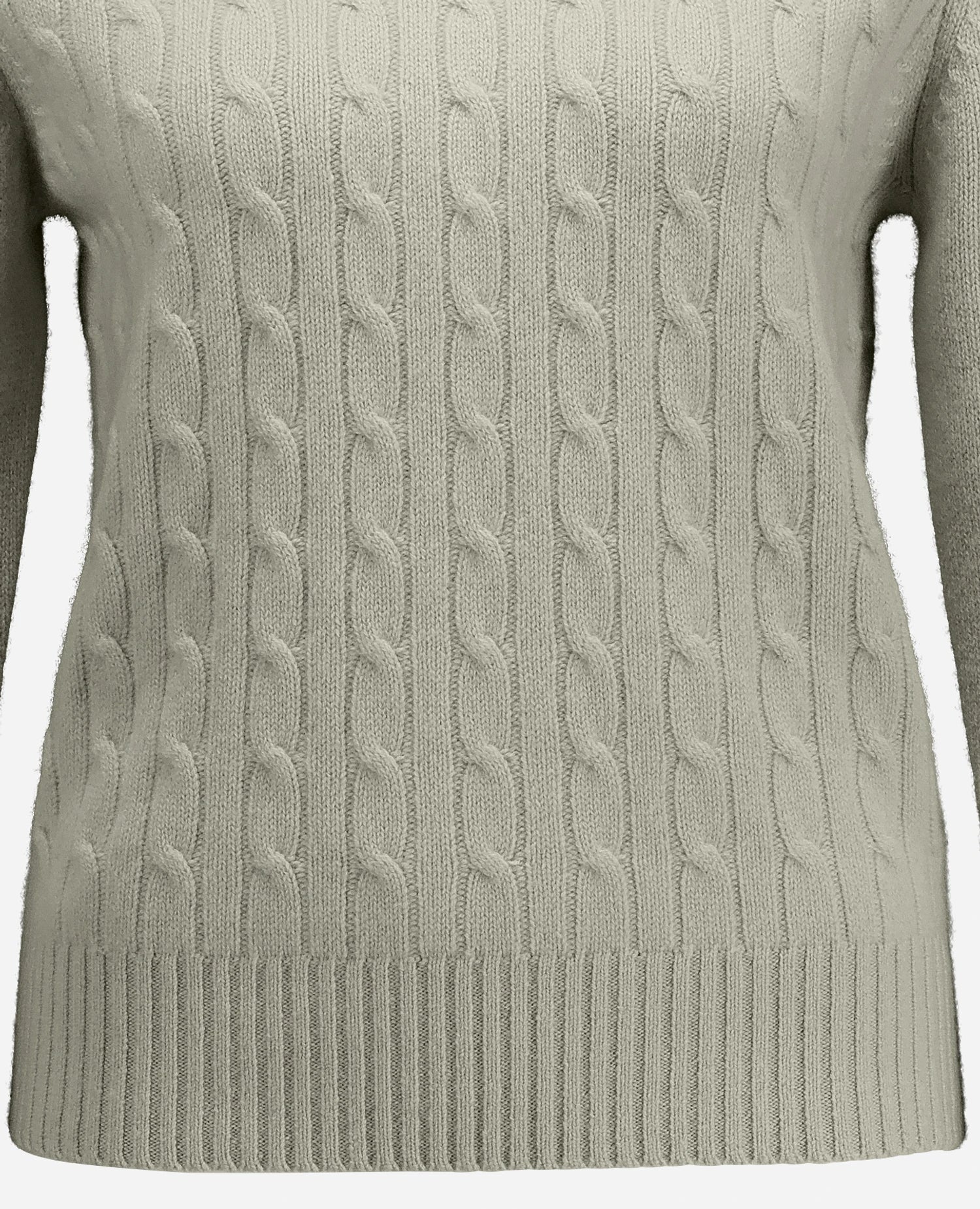 255-11211-82_41 - Allude - 5% Polyurethan 95% Cashmere Active Damen Fall/Winter 2025/2026 Gerade Passform Grau mittelschwerer Strick NEW Pullover Rundhals SAPG::255-11211 Zopfmuster