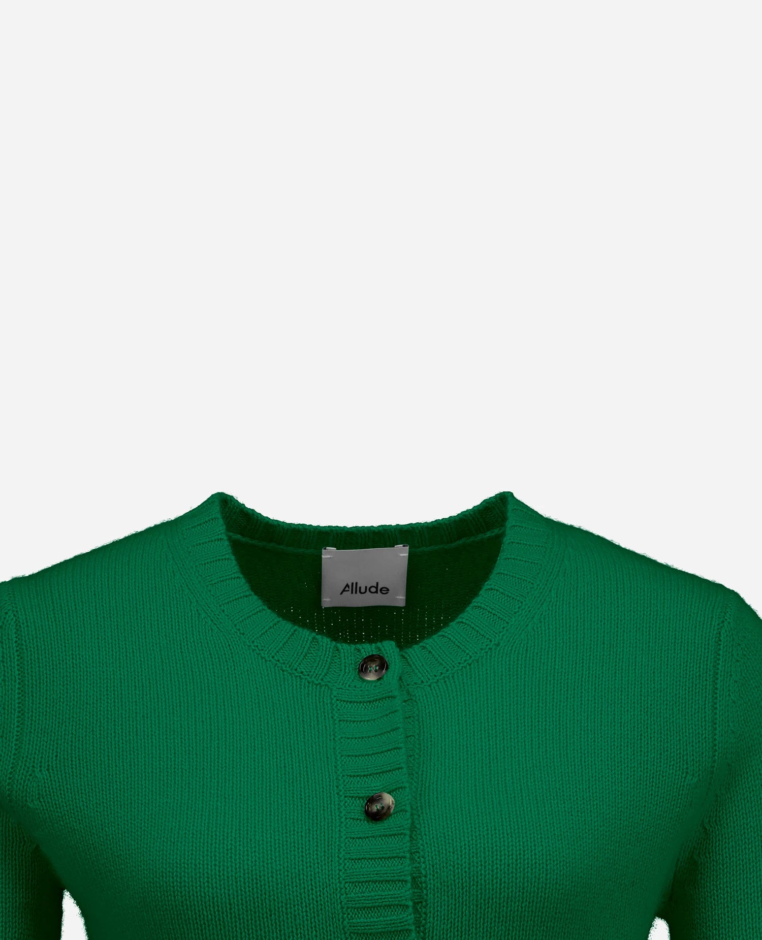 255-11231-33_40 - Allude - 100% Cashmere Active Damen Fall/Winter 2025/2026 Flachstrick Gerade Passform Grün mittelschwerer Strick NEW Rundhals SAPG::255-11231 Strickjacke