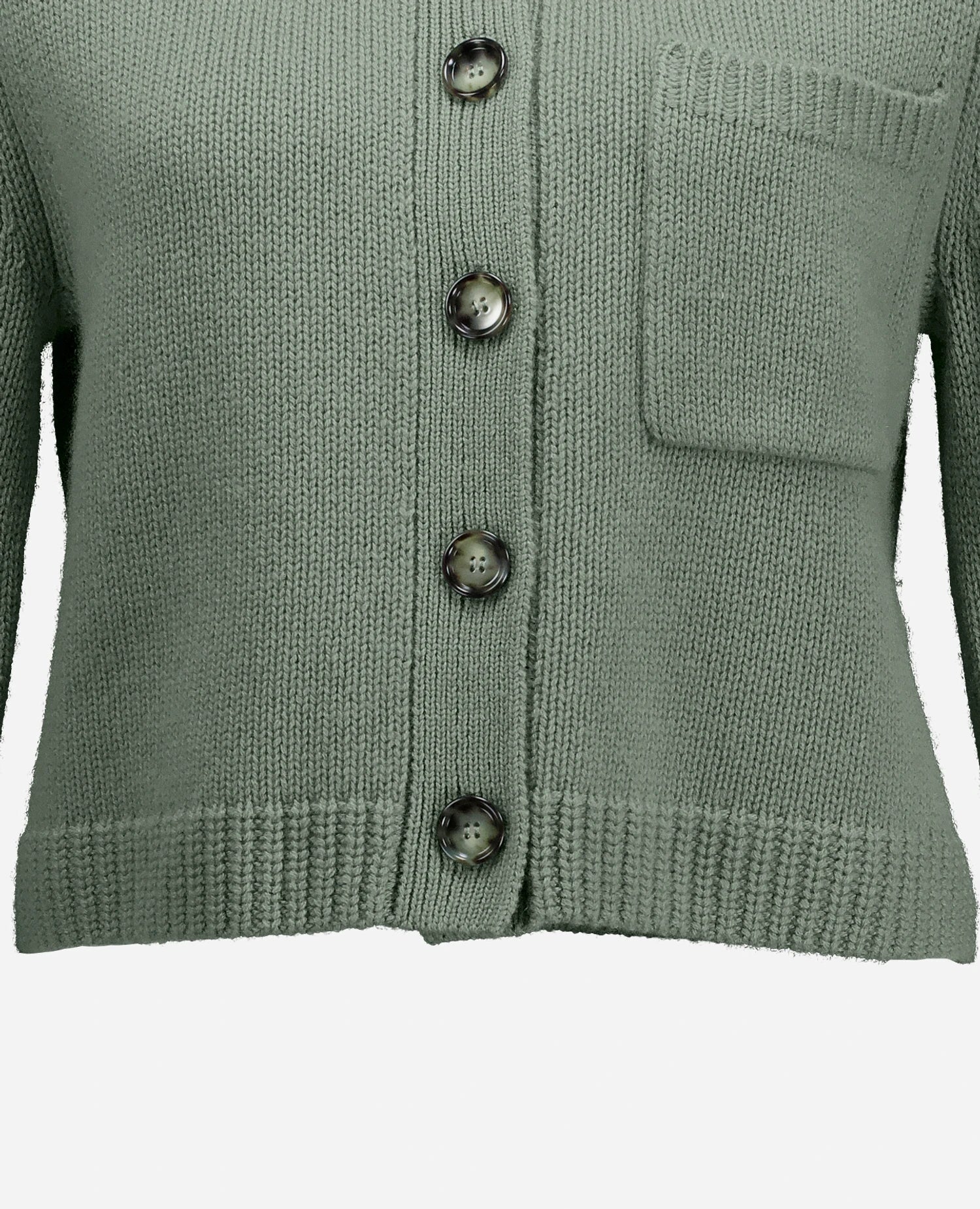 255-17001-31_41 - Allude - 30% Cashmere 70% Wolle Active Damen Fall/Winter 2025/2026 Flachstrick Grobstrick Grün Kastiger Schnitt NEW Rundhals SAPG::255-17001 Strickjacke