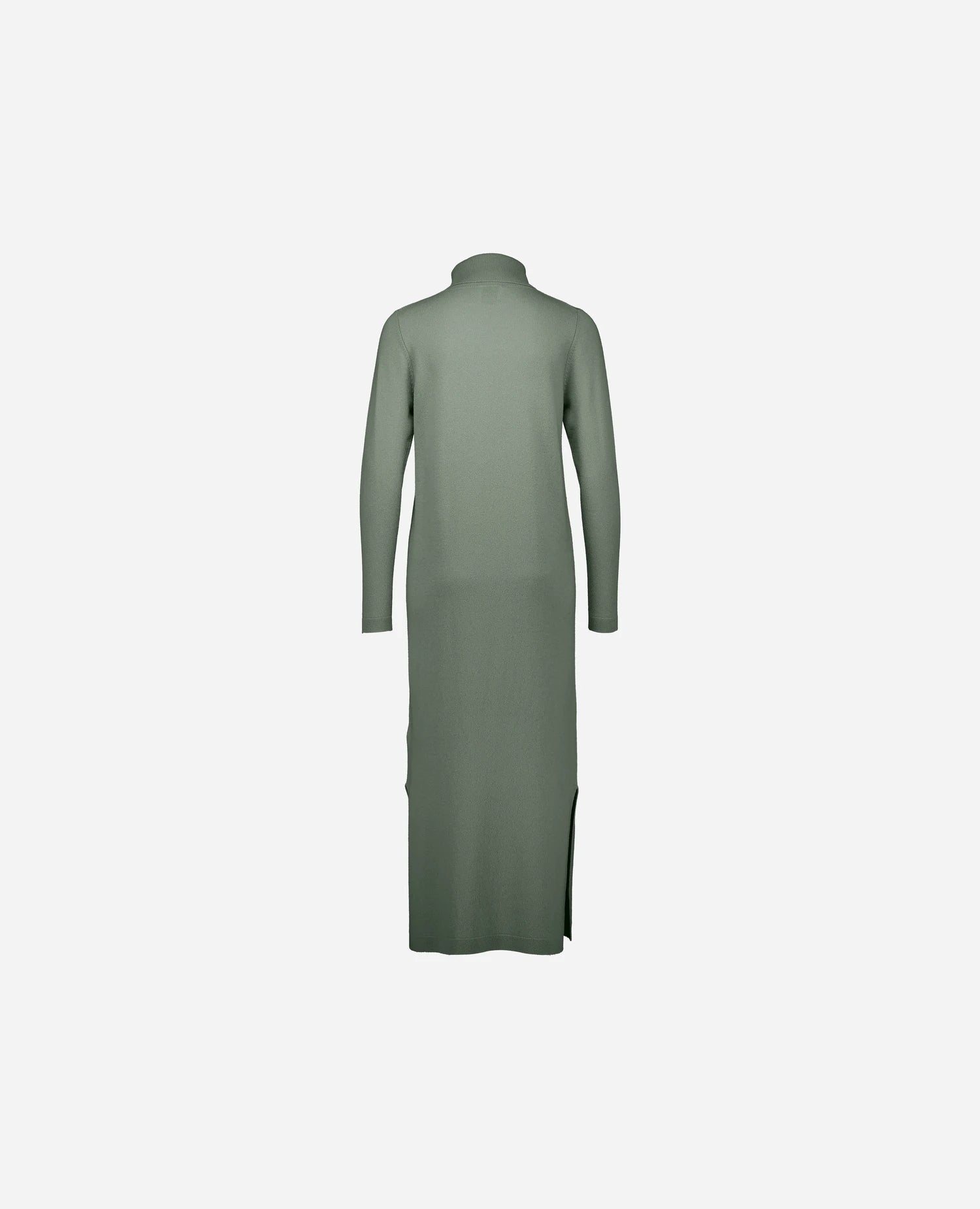 255-17013-31_4 - Allude - 30% Cashmere 70% Wolle Active Damen Fall/Winter 2025/2026 Feinstrick Flachstrick Gerade Passform Grün Kleid NEW Rollkragen SAPG::255-17013