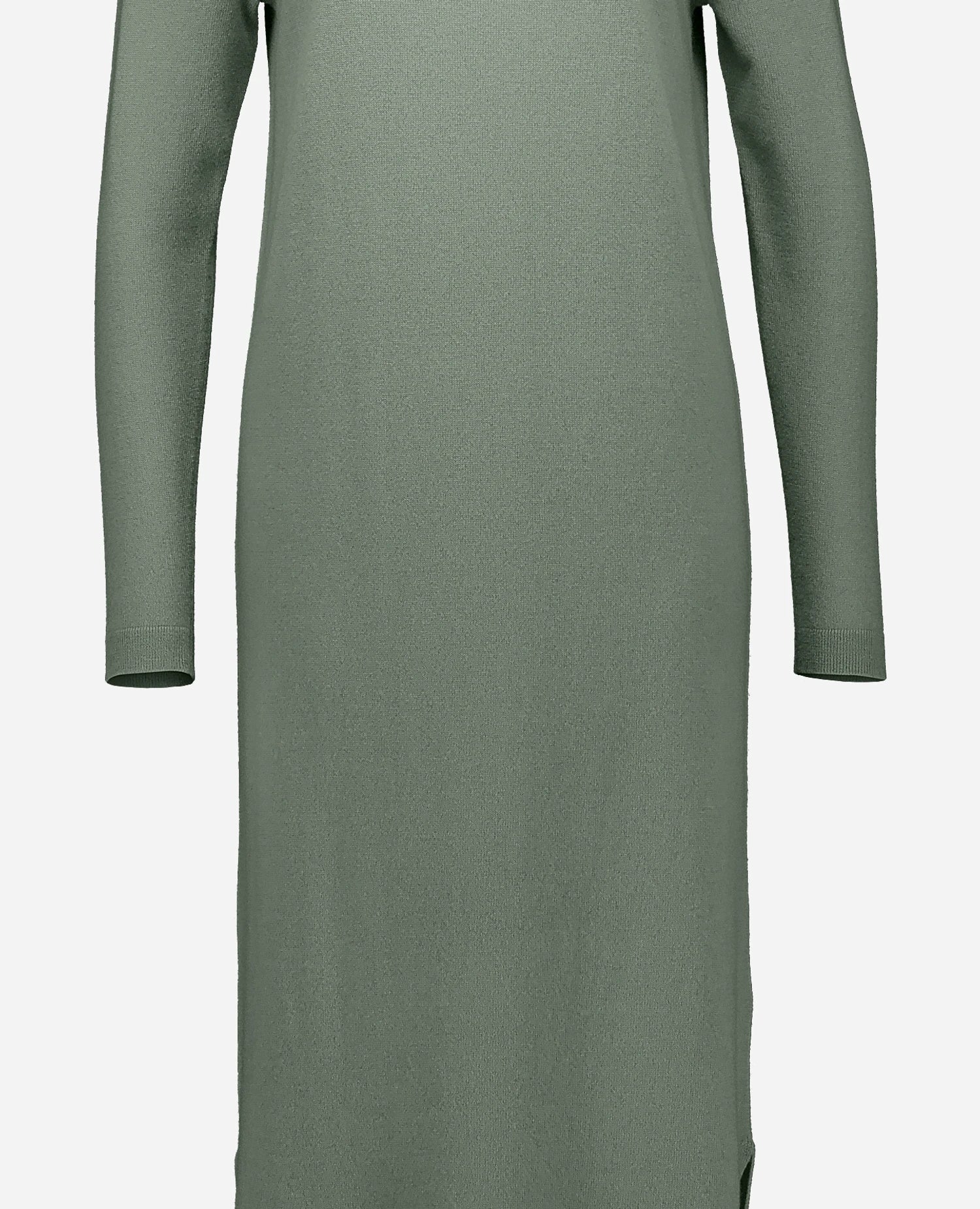 255-17013-31_41 - Allude - 30% Cashmere 70% Wolle Active Damen Fall/Winter 2025/2026 Feinstrick Flachstrick Gerade Passform Grün Kleid NEW Rollkragen SAPG::255-17013