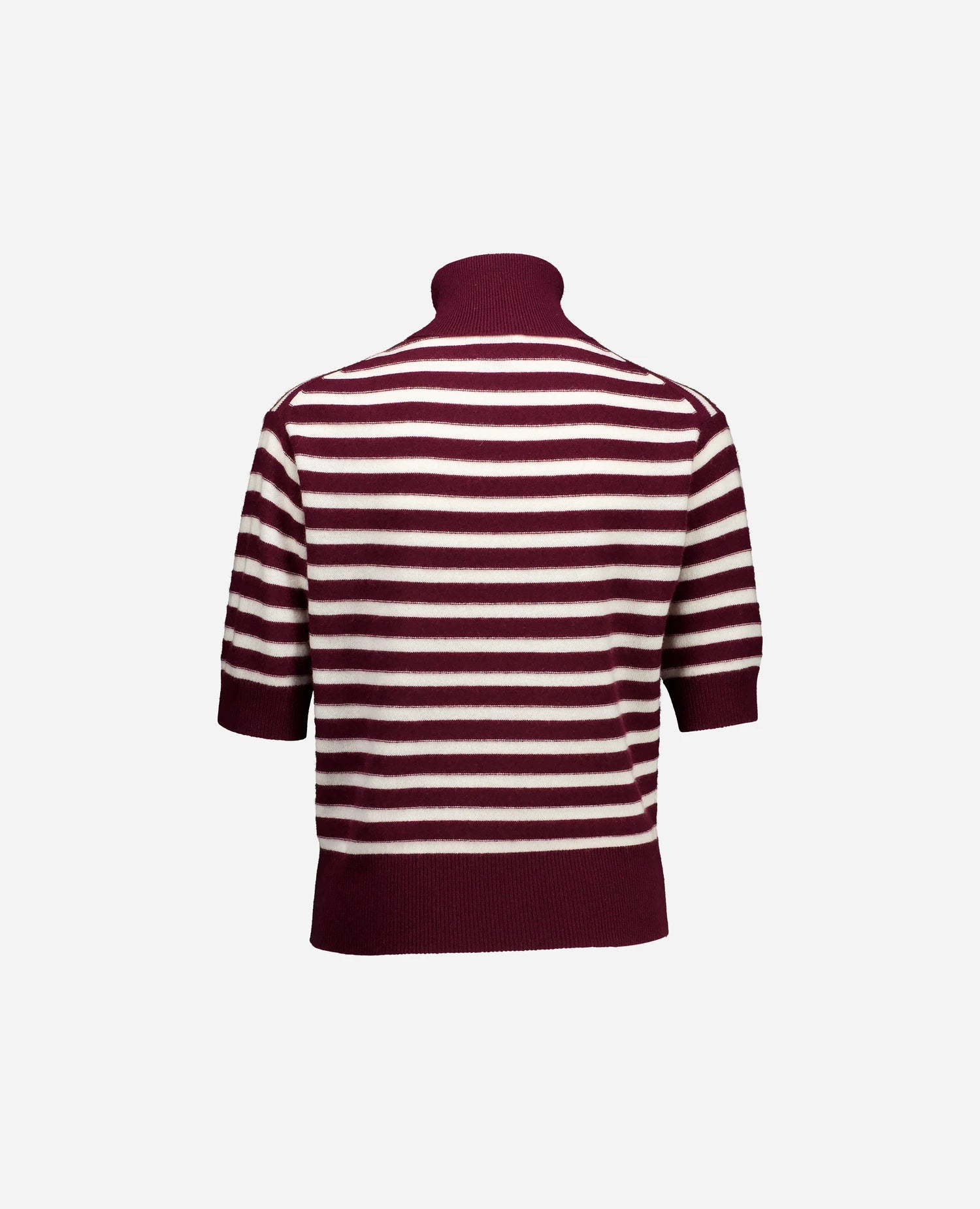 255-17024-68_1-4 - Allude - 30% Cashmere 70% Wolle Active Damen Fall/Winter 2025/2026 Feinstrick Flachstrick mit Streifen --> Streifendesign Gerade Passform NEW Pullover Rollkragen Rot SAPG::255-17024