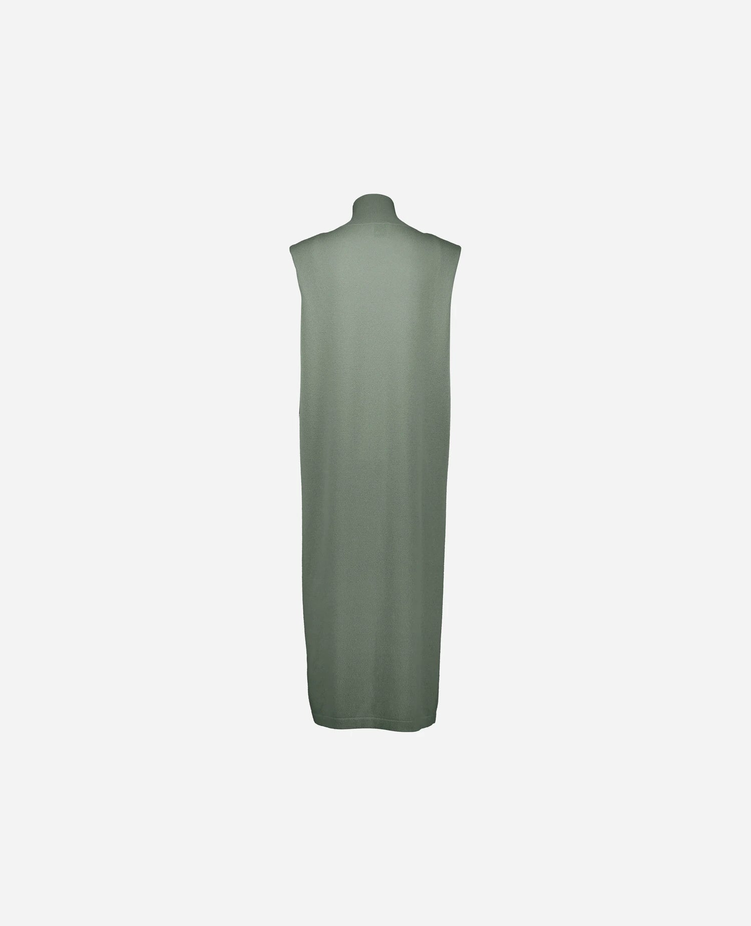 255-17052-31_4 - Allude - 30% Cashmere 70% Wolle Active Damen Fall/Winter 2025/2026 Feinstrick Flachstrick Grün Kleid Lockerer Schnitt NEW SAPG::255-17052 Stehkragen