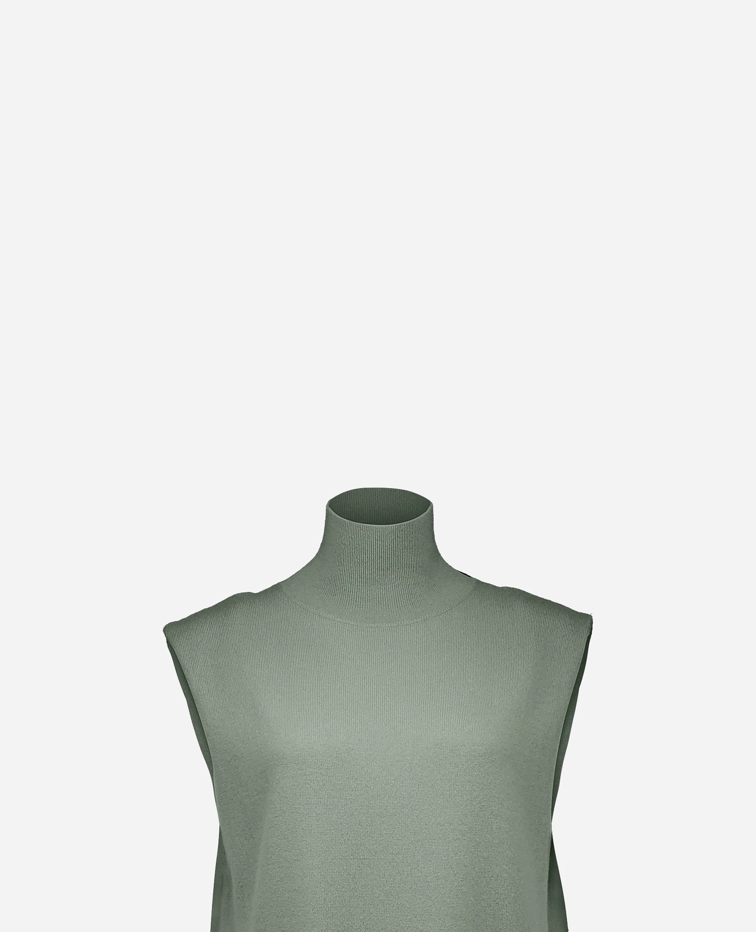 255-17052-31_40 - Allude - 30% Cashmere 70% Wolle Active Damen Fall/Winter 2025/2026 Feinstrick Flachstrick Grün Kleid Lockerer Schnitt NEW SAPG::255-17052 Stehkragen