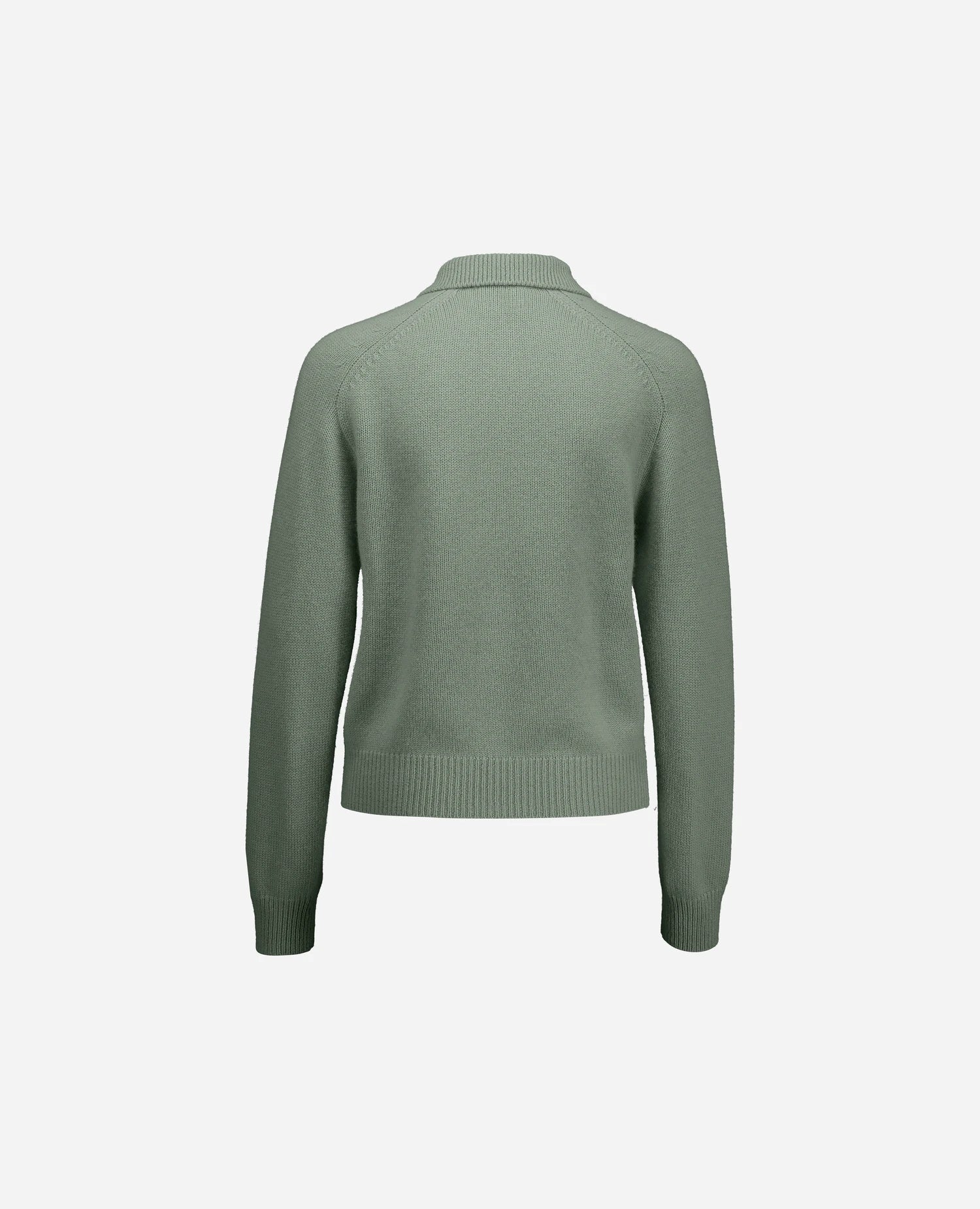 255-17073-31_4 - Allude - 30% Cashmere 70% Wolle Active Damen Fall/Winter 2025/2026 Flachstrick Gerade Passform Grobstrick Grün NEW Polo Pullover SAPG::255-17073