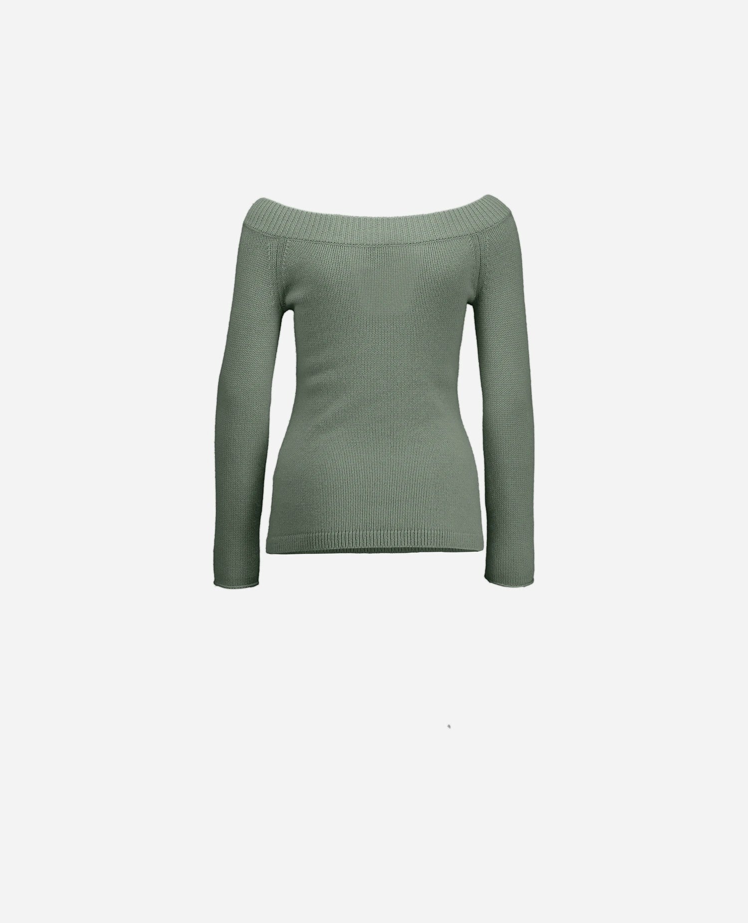255-17075-31_4 - Allude - 30% Cashmere 70% Wolle Active Damen Fall/Winter 2025/2026 Flachstrick Grobstrick Grün NEW Pullover Rundhals SAPG::255-17075 Taillierter Schnitt