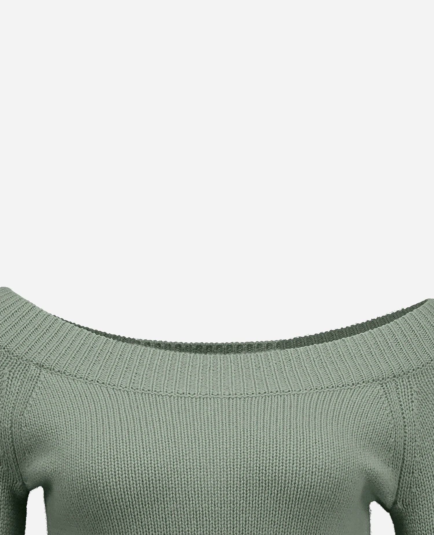255-17075-31_40 - Allude - 30% Cashmere 70% Wolle Active Damen Fall/Winter 2025/2026 Flachstrick Grobstrick Grün NEW Pullover Rundhals SAPG::255-17075 Taillierter Schnitt