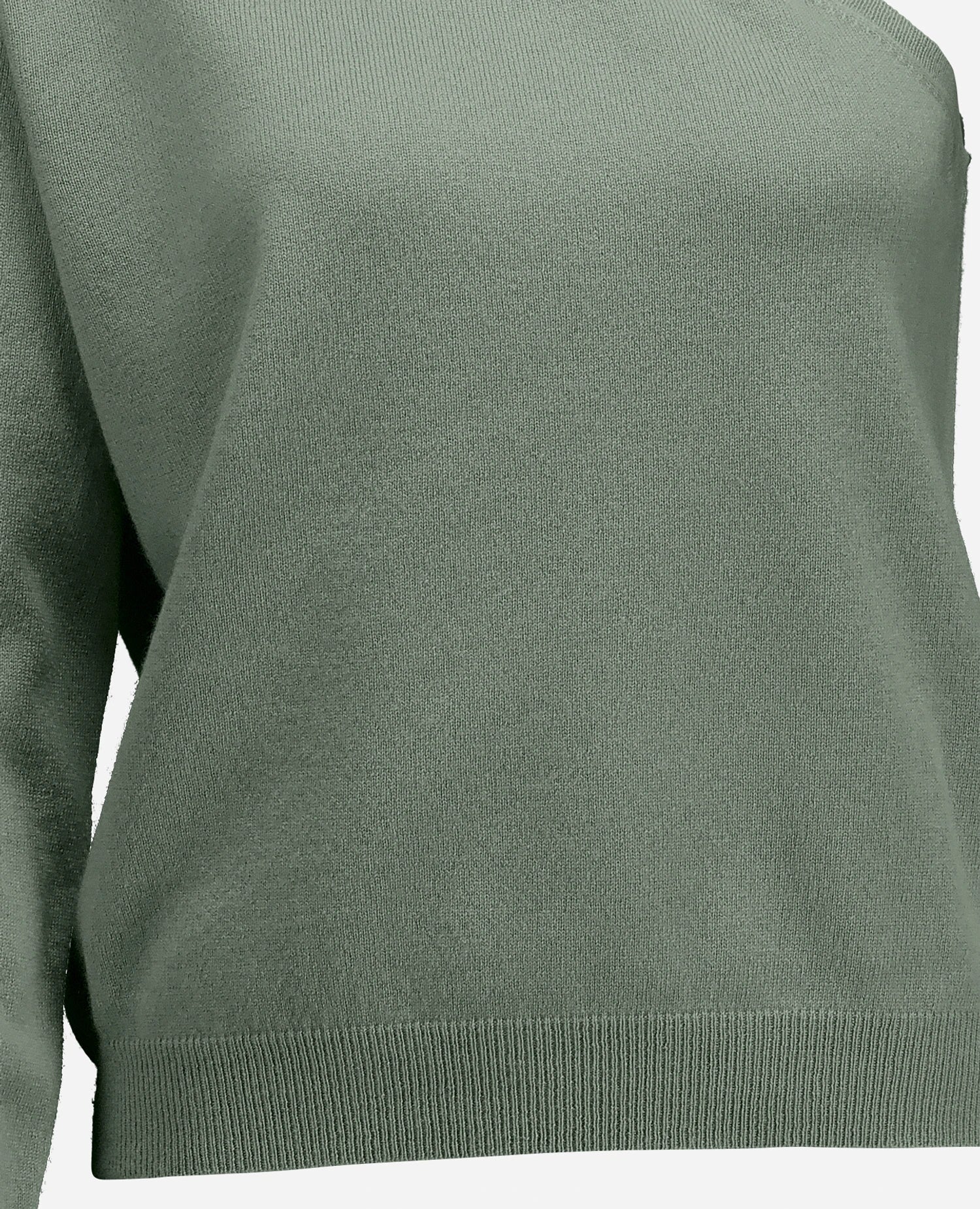 255-17091-31_41 - Allude - 30% Cashmere 70% Wolle Active Damen Fall/Winter 2025/2026 Feinstrick Flachstrick Grün Lockerer Schnitt NEW Pullover Rundhals SAPG::255-17091