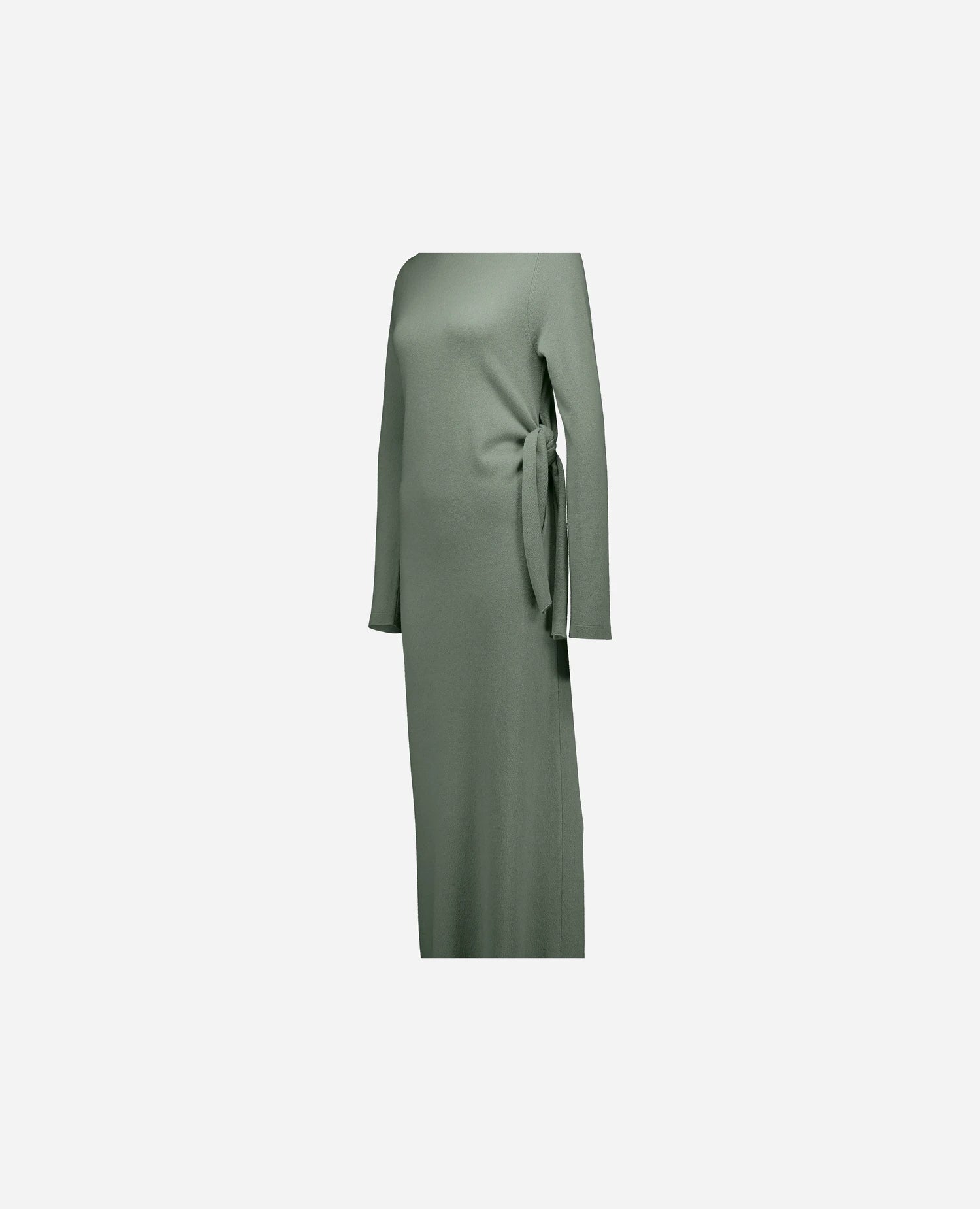 255-17094-31_40 - Allude - 30% Cashmere 70% Wolle Active Damen Enger Schnitt Fall/Winter 2025/2026 Feinstrick Flachstrick Grün Kleid NEW Rundhals SAPG::255-17094