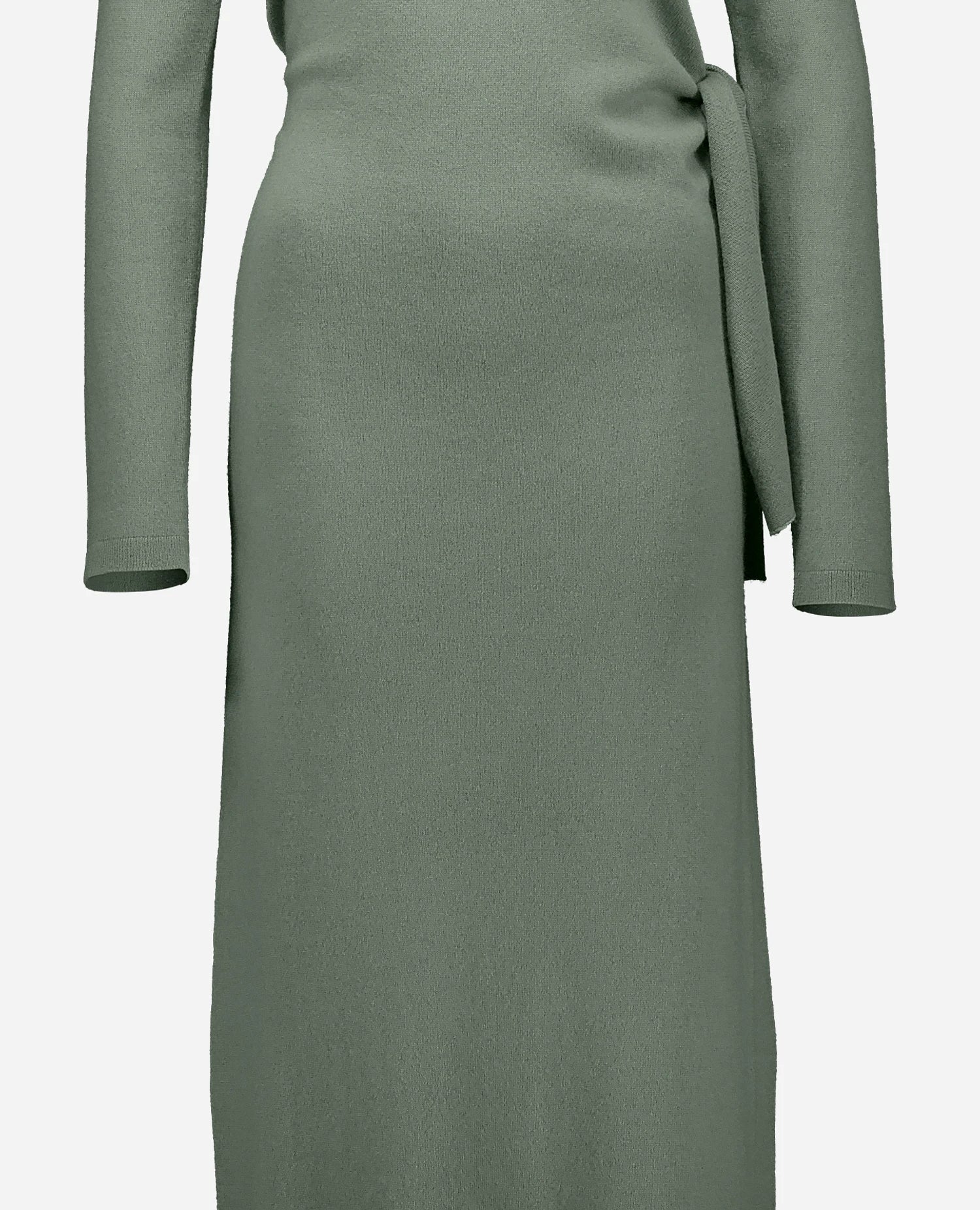 255-17094-31_41 - Allude - 30% Cashmere 70% Wolle Active Damen Enger Schnitt Fall/Winter 2025/2026 Feinstrick Flachstrick Grün Kleid NEW Rundhals SAPG::255-17094