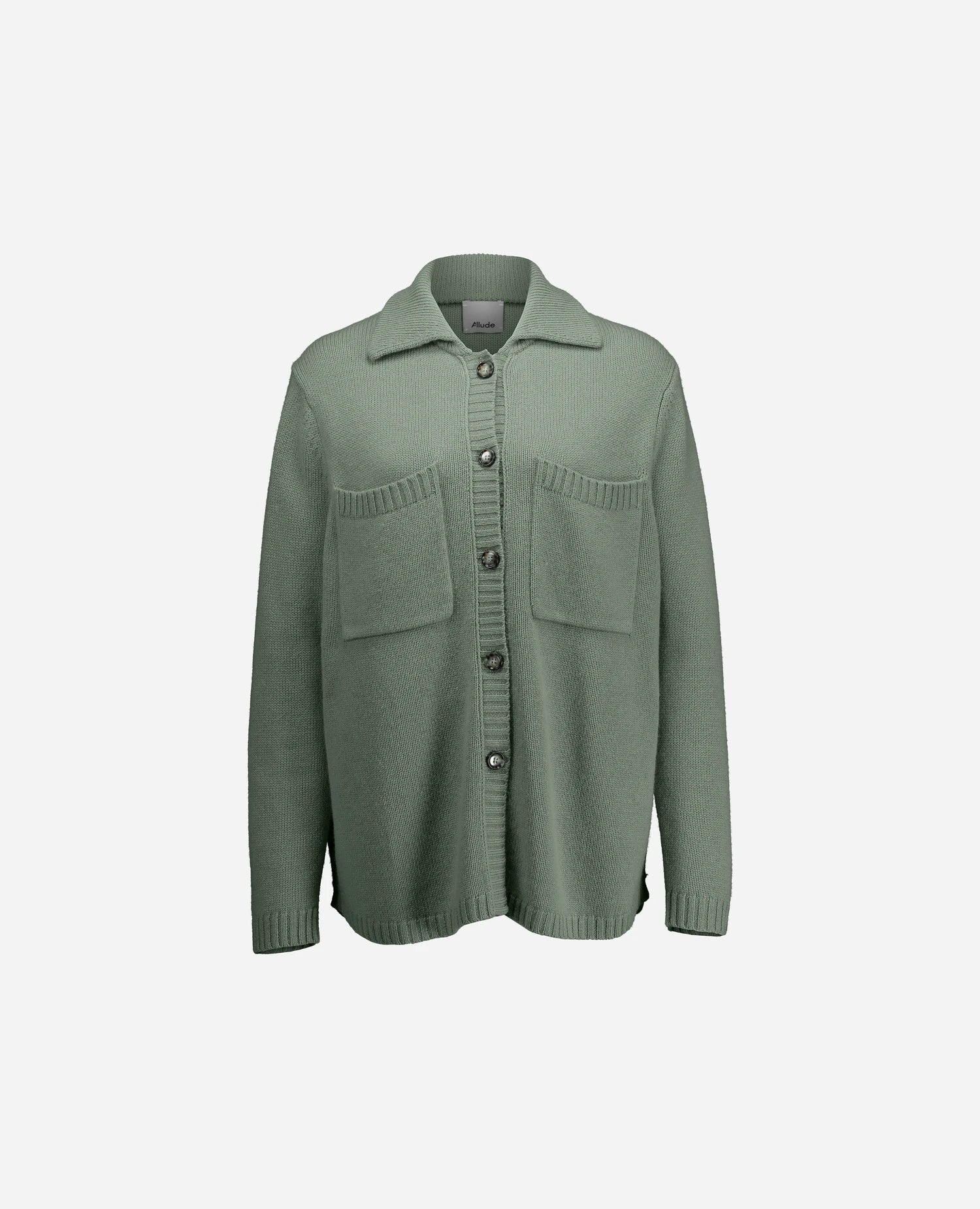 255-17101-31_3 - Allude - 0 30% Cashmere 70% Wolle Active Damen Fall/Winter 2025/2026 Flachstrick Grobstrick Grün Lockerer Schnitt NEW Pullover SAPG::255-17101