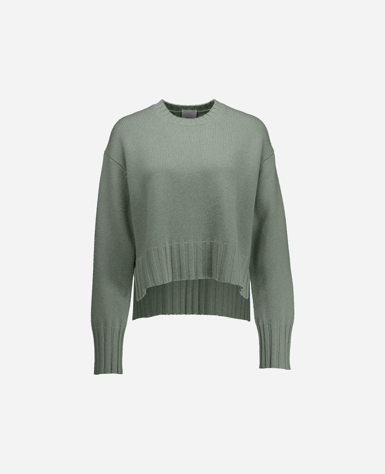 255-17102-31_3 - Allude - 30% Cashmere 70% Wolle Active Damen Fall/Winter 2025/2026 Flachstrick Grobstrick Grün Lockerer Schnitt NEW Pullover Rundhals SAPG::255-17102