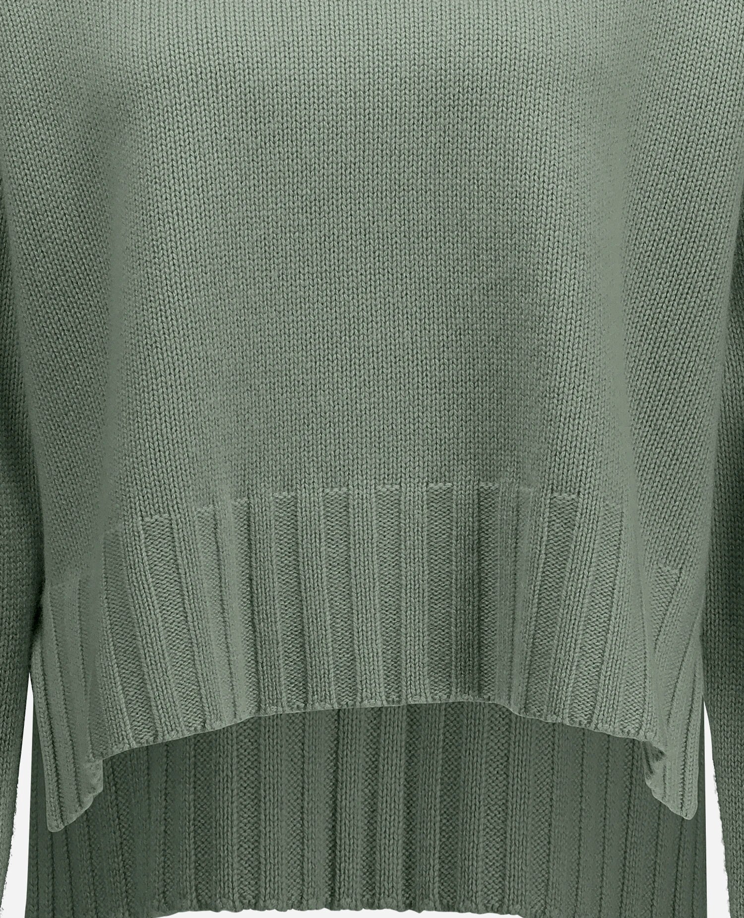 255-17102-31_41 - Allude - 30% Cashmere 70% Wolle Active Damen Fall/Winter 2025/2026 Flachstrick Grobstrick Grün Lockerer Schnitt NEW Pullover Rundhals SAPG::255-17102