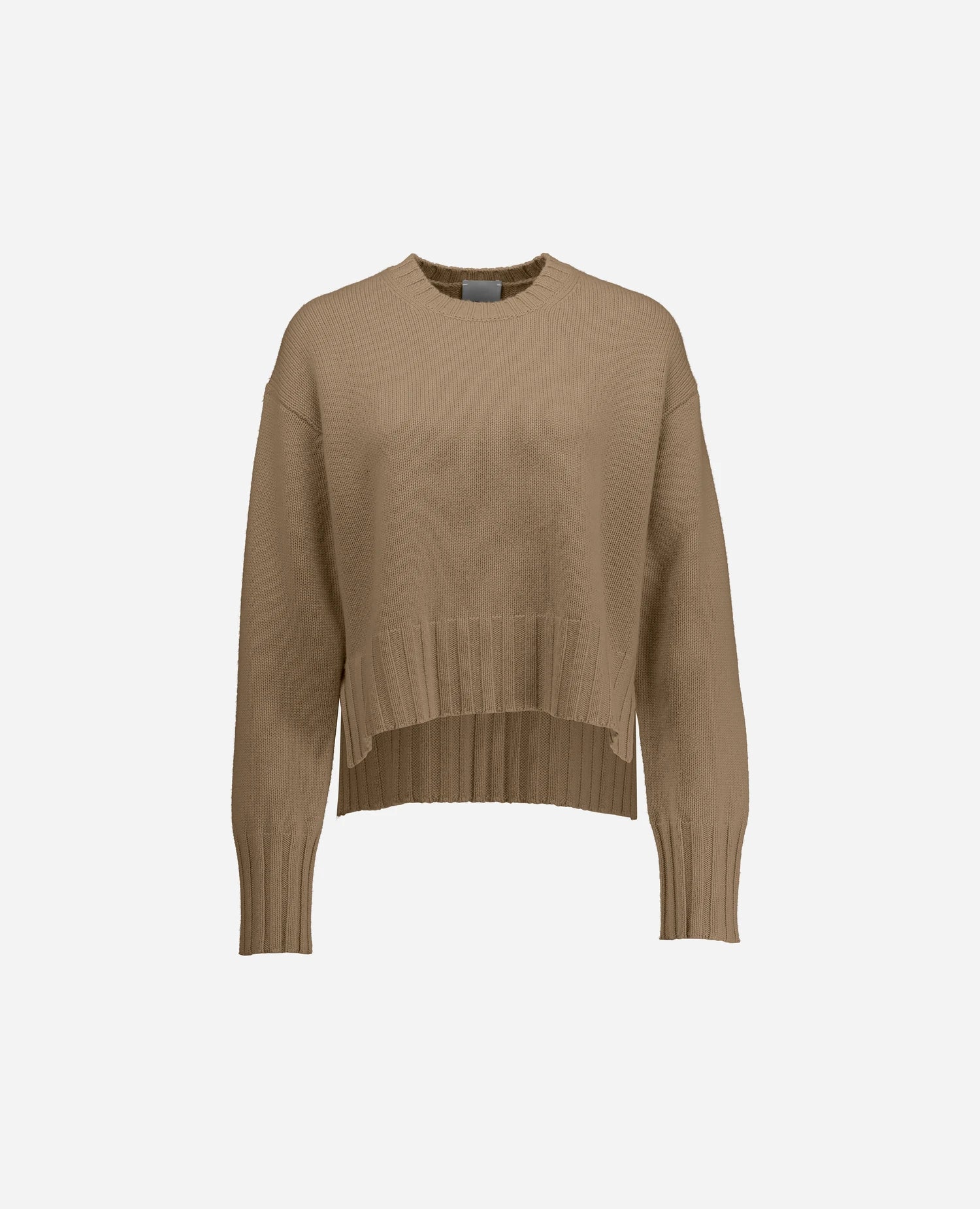 255-17102-43_3 - Allude - 30% Cashmere 70% Wolle Active Beige Damen Fall/Winter 2025/2026 Flachstrick Grobstrick Lockerer Schnitt NEW Pullover Rundhals SAPG::255-17102