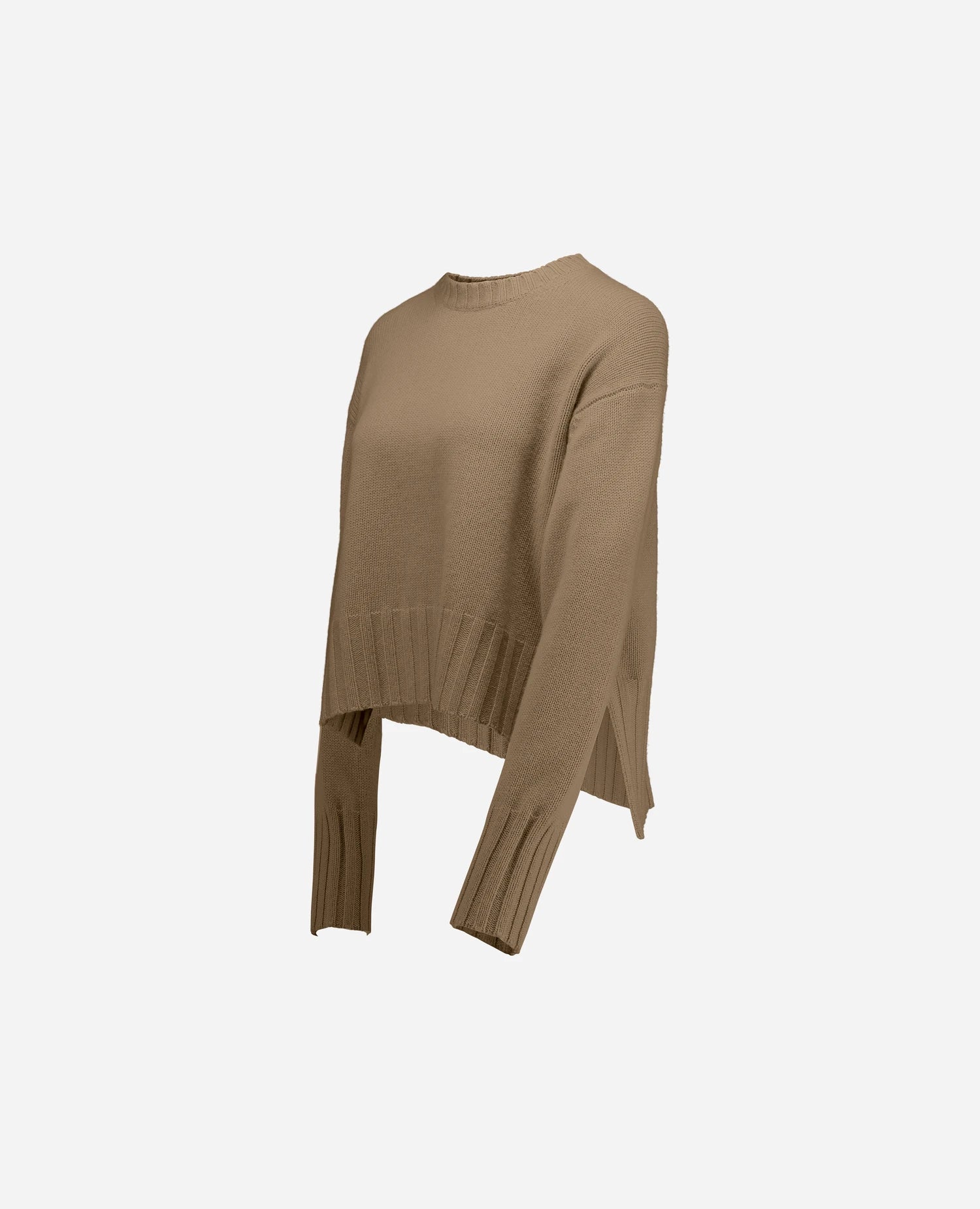 255-17102-43_40 - Allude - 30% Cashmere 70% Wolle Active Beige Damen Fall/Winter 2025/2026 Flachstrick Grobstrick Lockerer Schnitt NEW Pullover Rundhals SAPG::255-17102