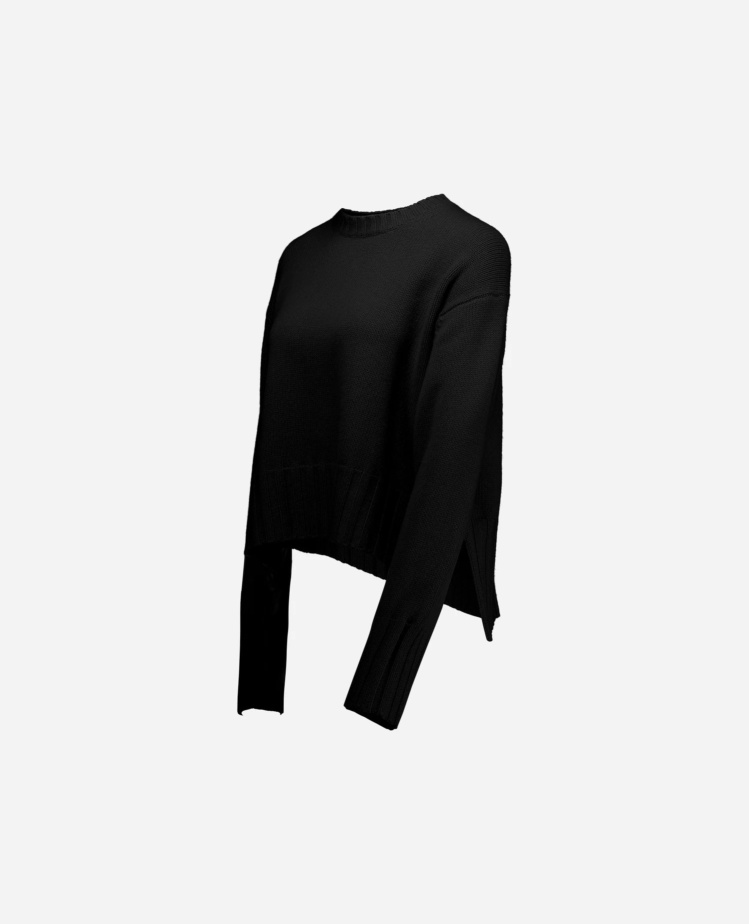 255-17102-90_40 - Allude - 30% Cashmere 70% Wolle Active Damen Fall/Winter 2025/2026 Flachstrick Grobstrick Lockerer Schnitt NEW Pullover Rundhals SAPG::255-17102 Schwarz