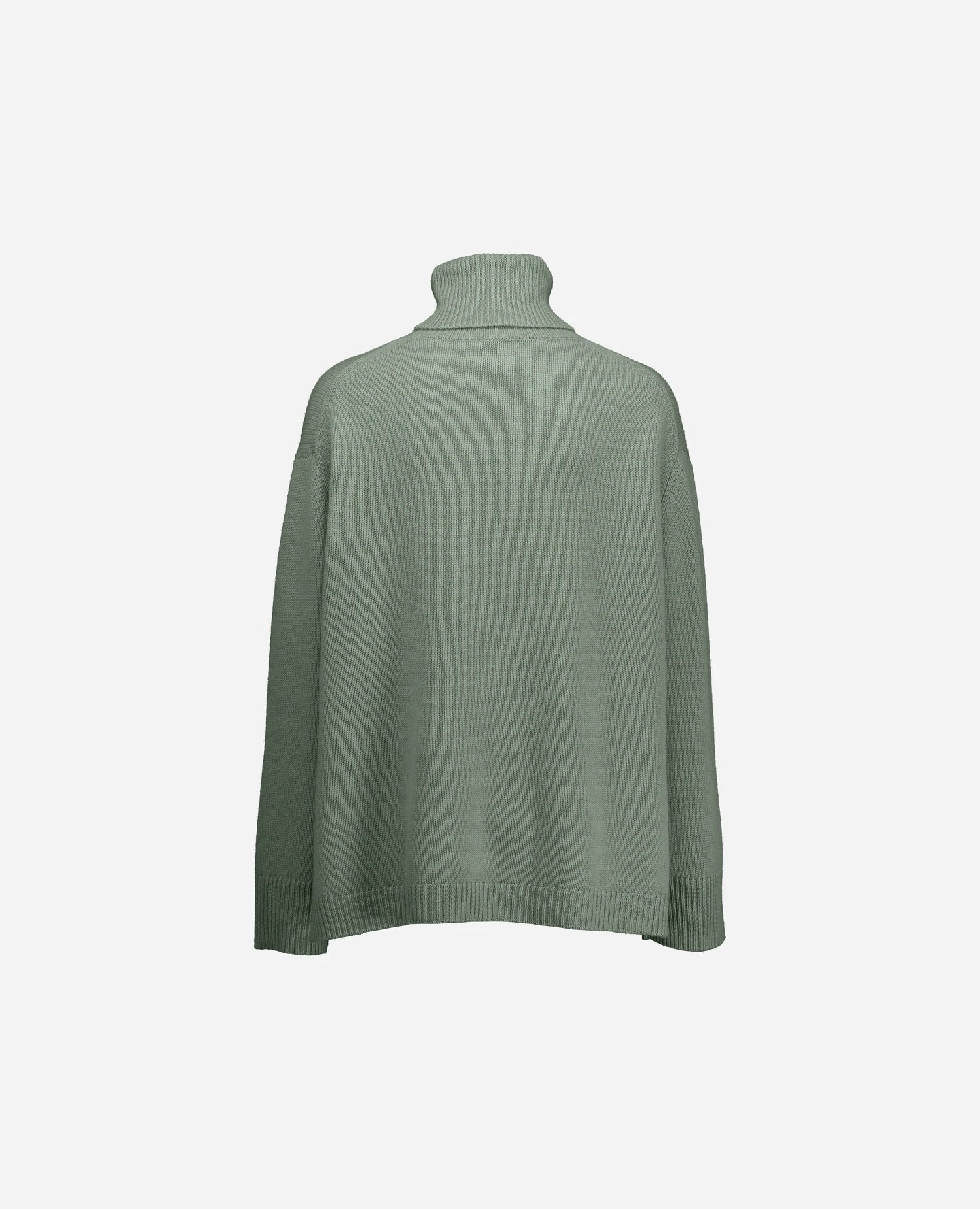 255-17105-31_4 - Allude - 30% Cashmere 70% Wolle Active Damen Fall/Winter 2025/2026 Flachstrick Grobstrick Grün Lockerer Schnitt NEW Pullover Rollkragen SAPG::255-17105