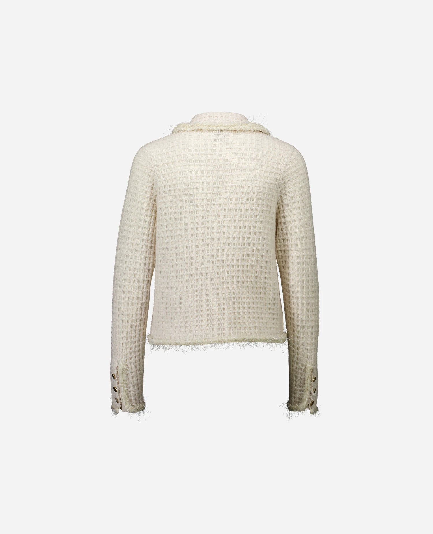 255-17110-41_4 - Allude - 0 30% Cashmere 70% Wolle Active Creme Damen Fall/Winter 2025/2026 Gerade Passform mittelschwerer Strick NEW SAPG::255-17110 Strickjacke Waffelmuster