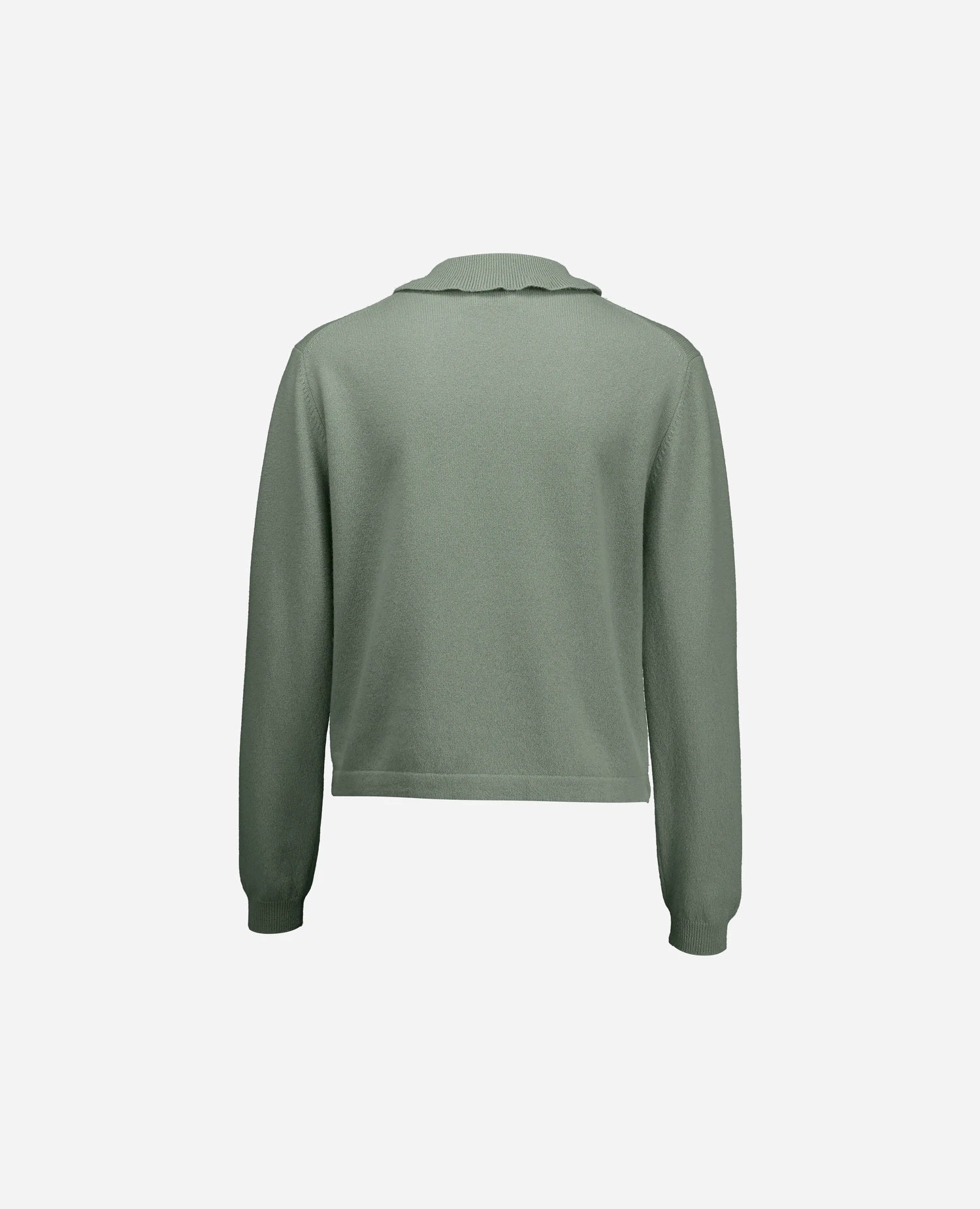 255-17124-31_4 - Allude - 30% Cashmere 70% Wolle Active Damen Fall/Winter 2025/2026 Feinstrick Flachstrick Gerade Passform Grün NEW Polo Pullover SAPG::255-17124