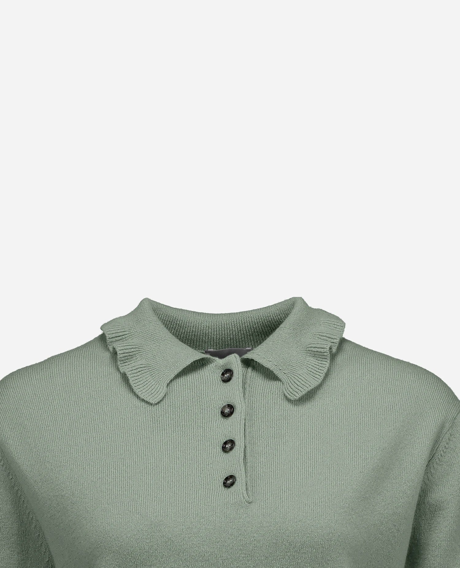 255-17124-31_40 - Allude - 30% Cashmere 70% Wolle Active Damen Fall/Winter 2025/2026 Feinstrick Flachstrick Gerade Passform Grün NEW Polo Pullover SAPG::255-17124