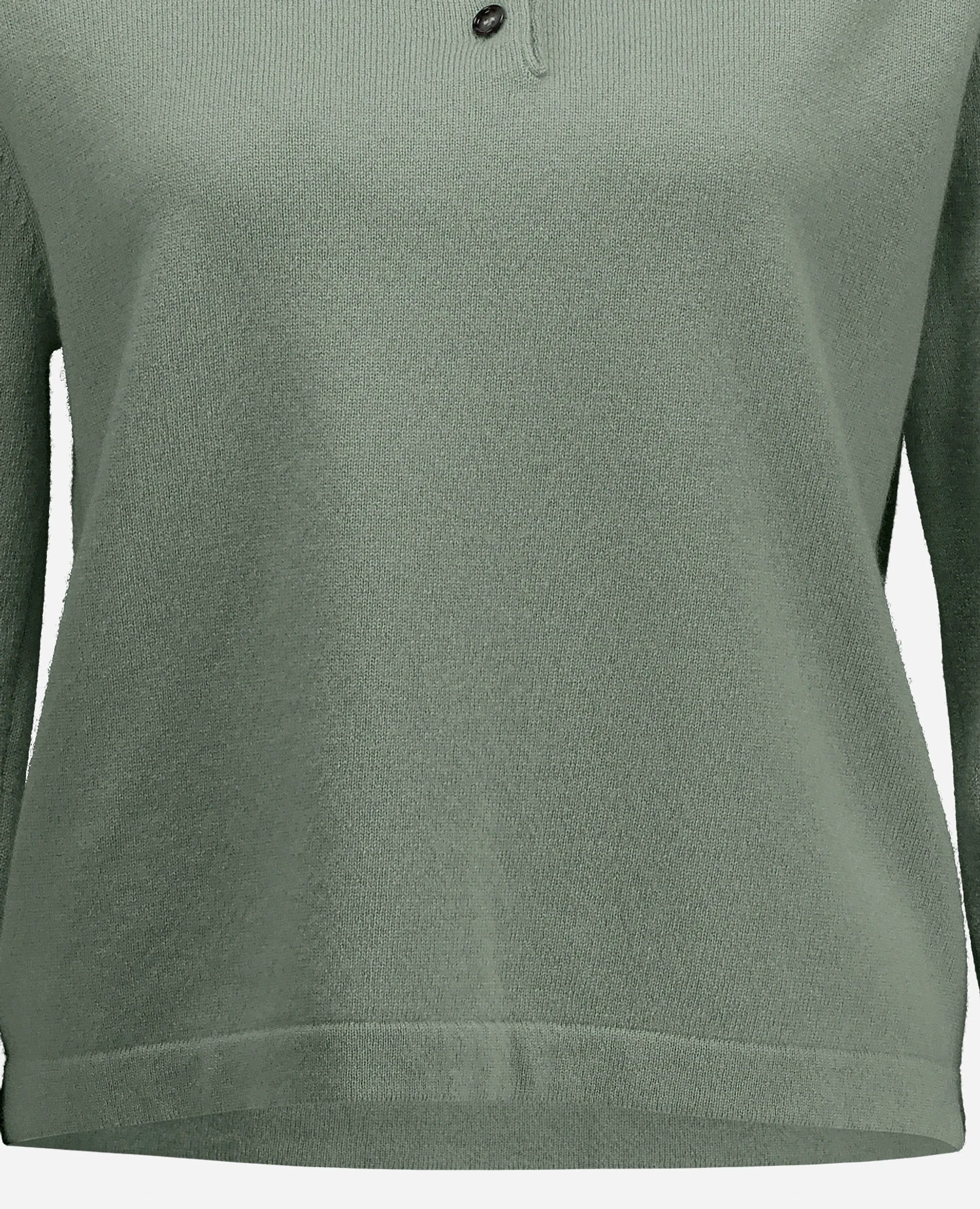 255-17124-31_41 - Allude - 30% Cashmere 70% Wolle Active Damen Fall/Winter 2025/2026 Feinstrick Flachstrick Gerade Passform Grün NEW Polo Pullover SAPG::255-17124