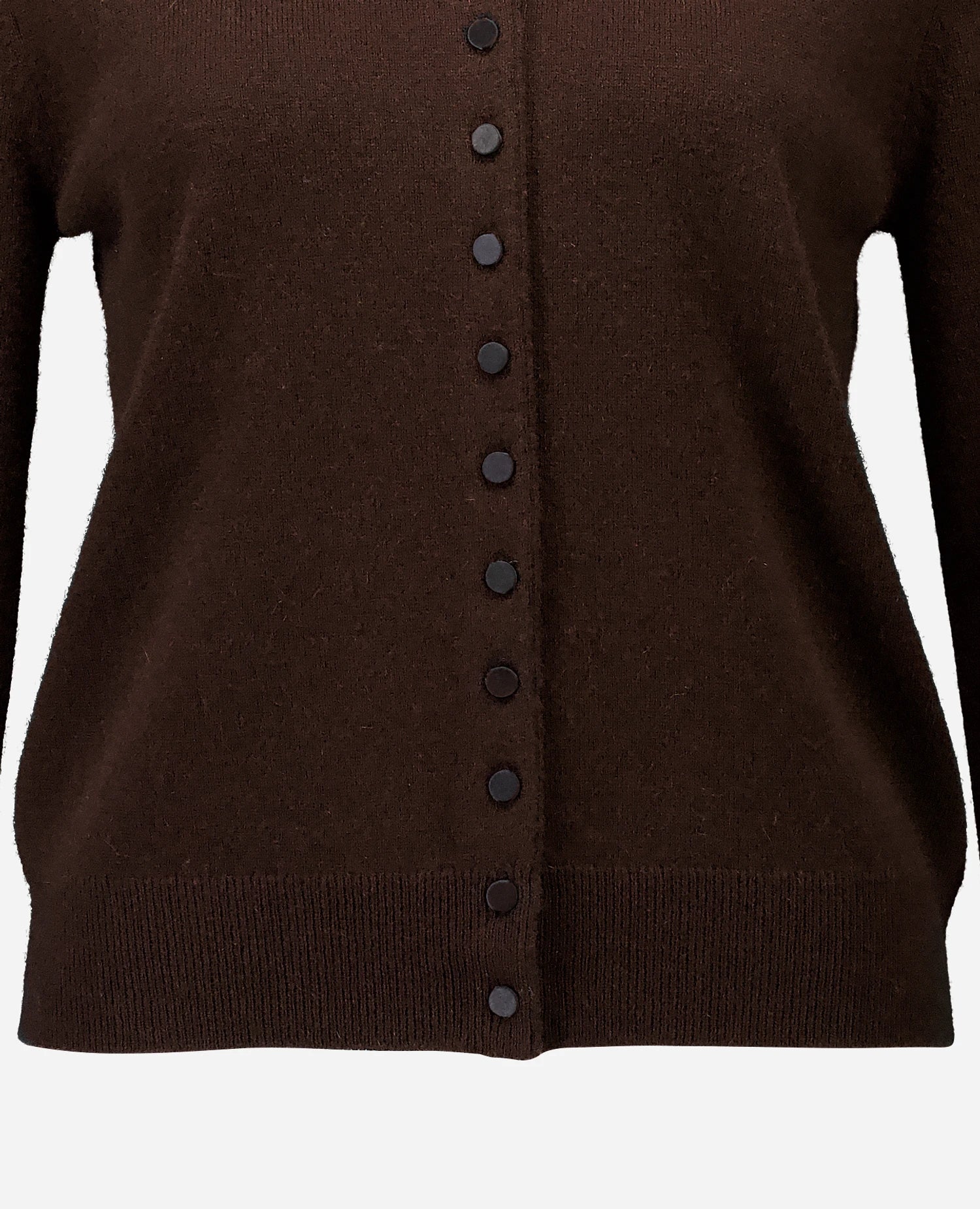 255-17131-49_41 - Allude - 30% Cashmere 70% Wolle Active Braun Damen Fall/Winter 2025/2026 Feinstrick Flachstrick Gerade Passform NEW Rundhals SAPG::255-17131 Strickjacke
