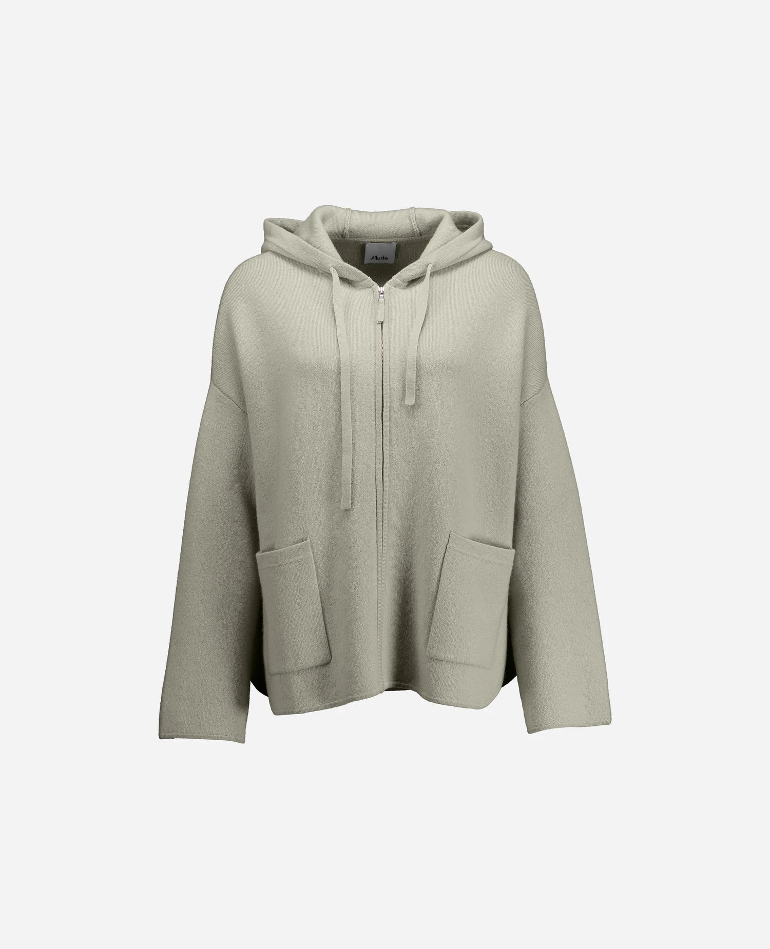 255-17607-82_3 - Allude - 0 30% Cashmere 70% Wolle Active Damen Fall/Winter 2025/2026 Grau Jacket Lockerer Schnitt mittelschwerer Strick NEW SAPG::255-17607 Uni Jacquardmuster