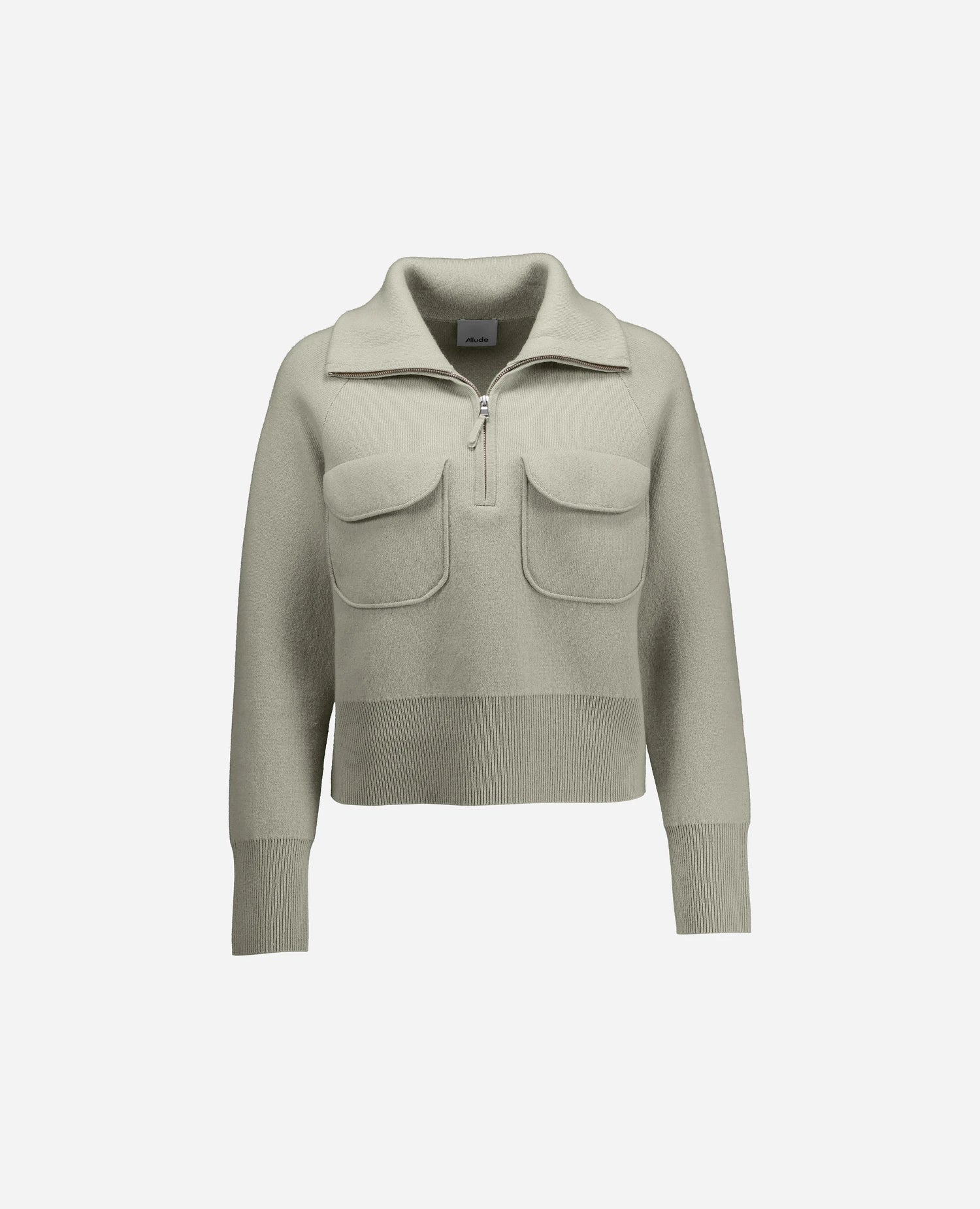 255-17616-82_3 - Allude - 0 30% Cashmere 70% Wolle Active Damen Fall/Winter 2025/2026 Grau Kastiger Schnitt mittelschwerer Strick NEW Pullover SAPG::255-17616 Uni Jacquardmuster