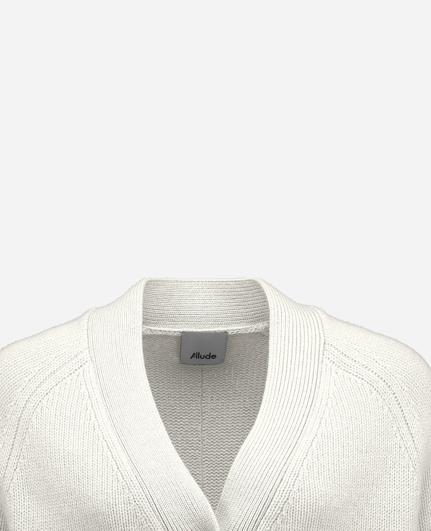 255-17630-40_40 - Allude - 30% Cashmere 70% Wolle Active Damen Fall/Winter 2025/2026 Flachstrick Gerade Passform Grobstrick NEW SAPG::255-17630 Strickjacke V-Ausschnitt Weiß